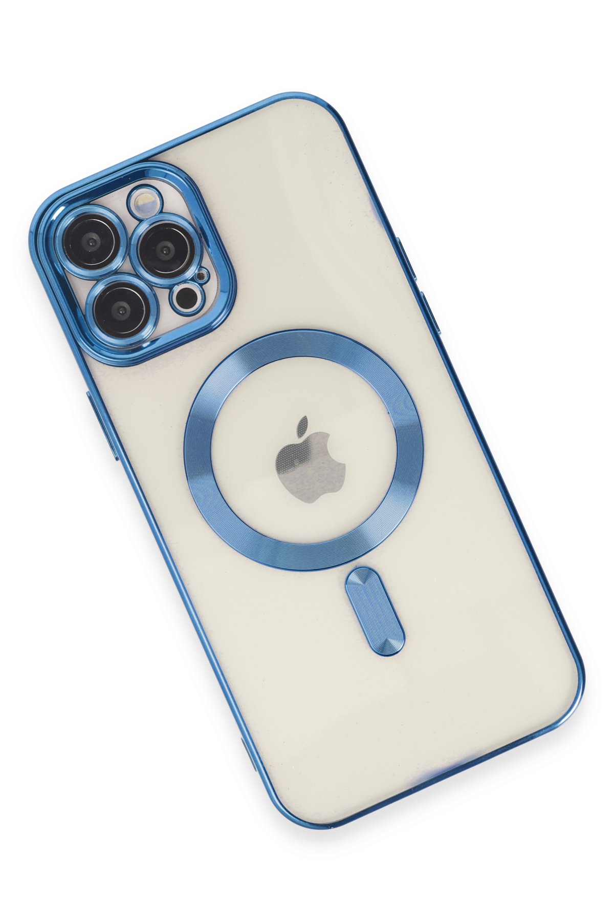 Newface iPhone 12 Pro Max Kılıf Magneticsafe Lazer Silikon - Mor