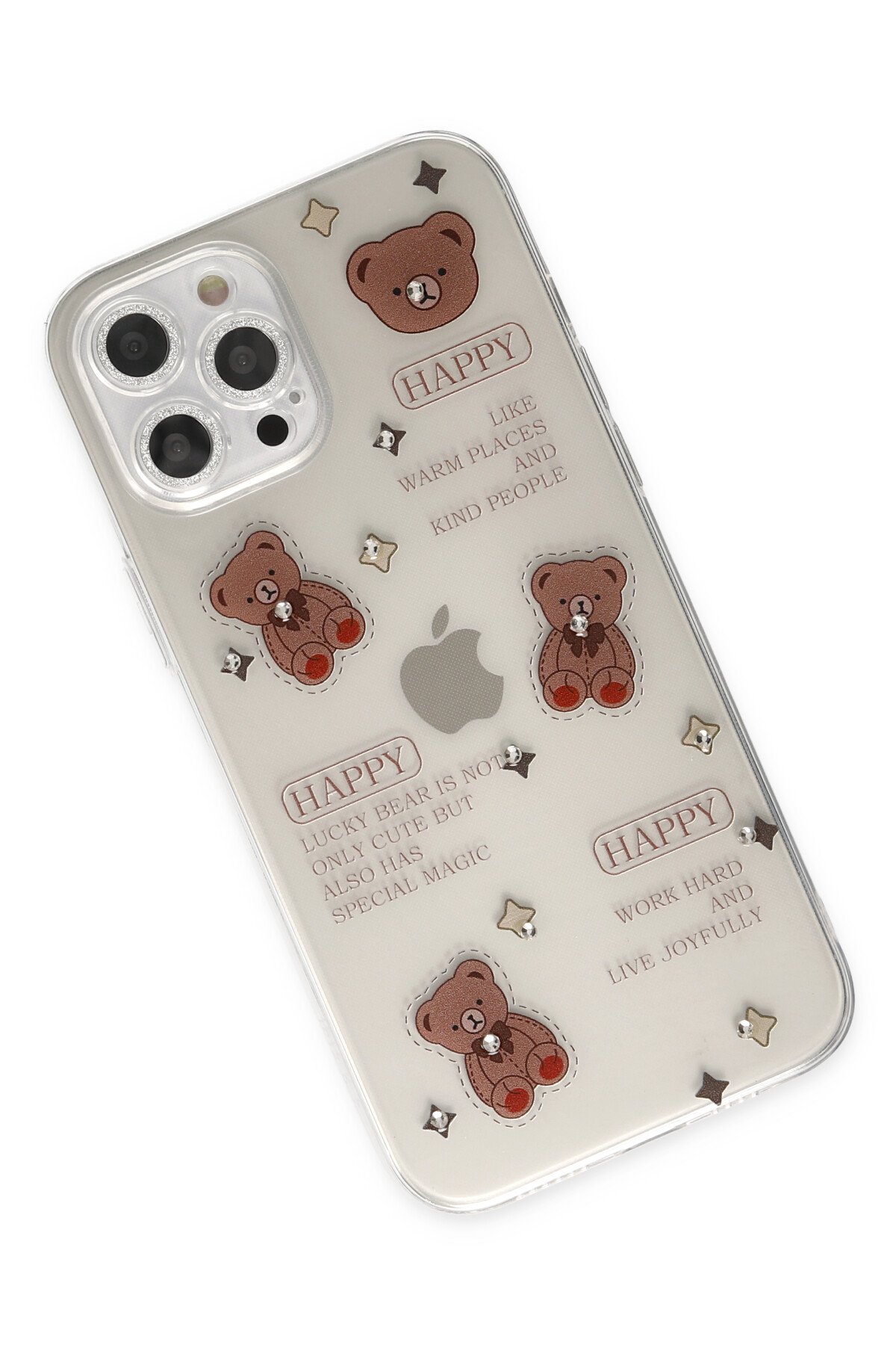 Newface iPhone 12 Pro Max Kılıf Glass Kapak - Siyah