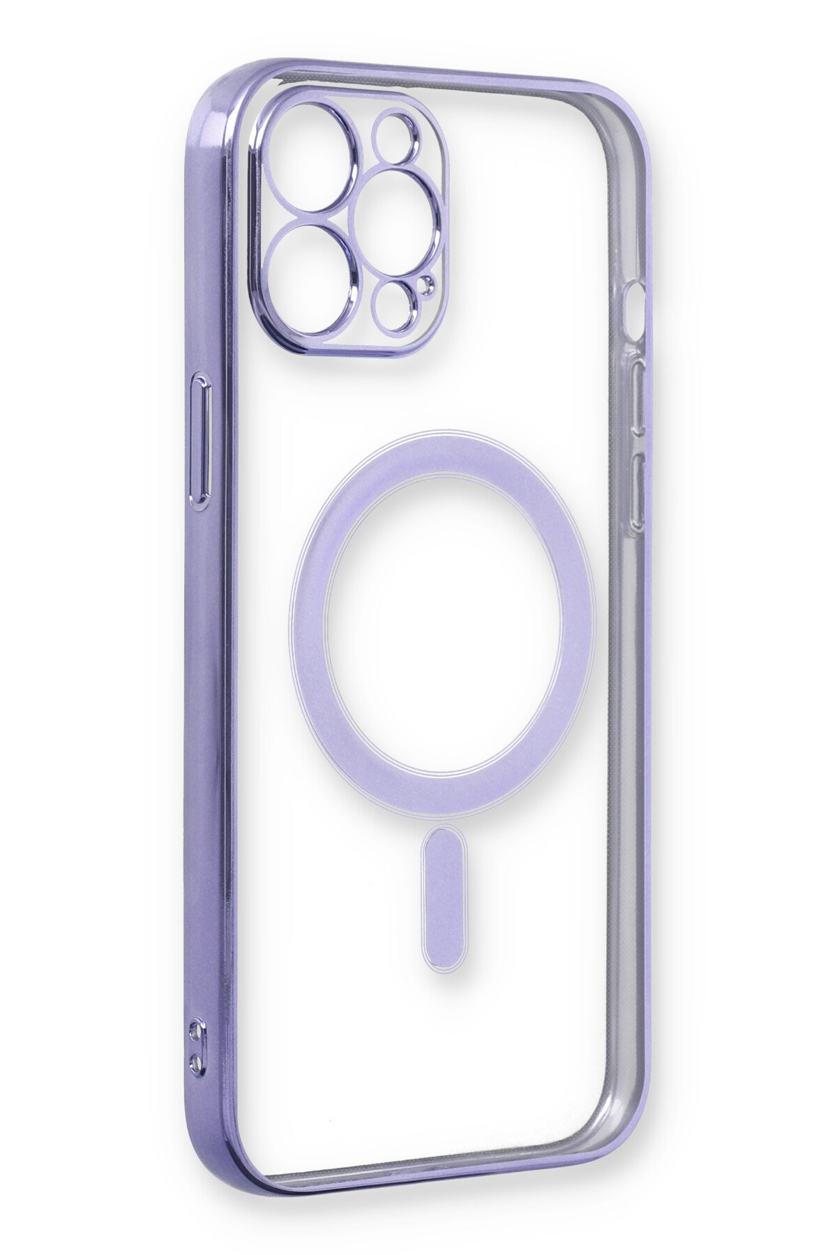 Newface iPhone 12 Pro Max Kılıf Ebruli Lansman Silikon - Pembe-Lila