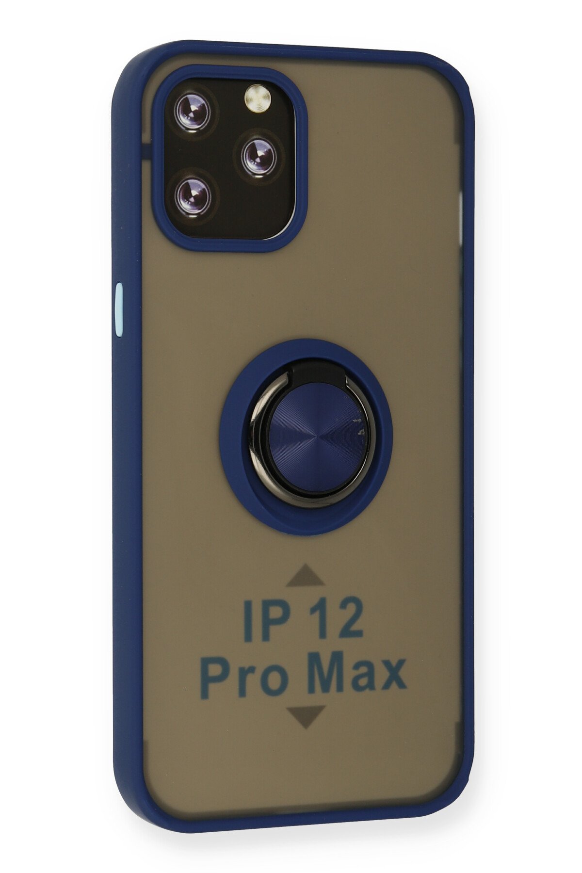 Newface iPhone 12 Pro Max Kılıf Range Yüzüklü Silikon - Siyah-Kırmızı