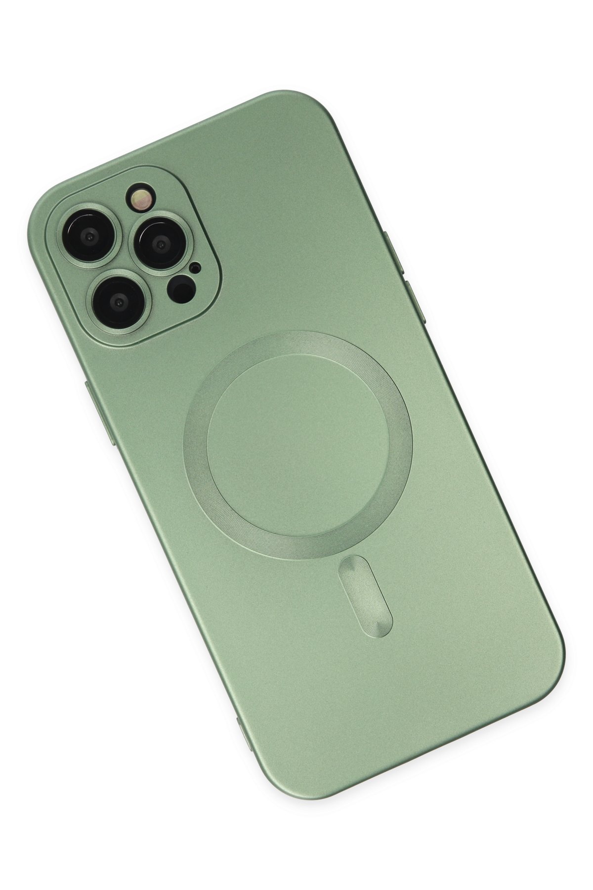 Newface iPhone 12 Pro Max Kılıf Sofya Yüzüklü Silikon Kapak - Gold