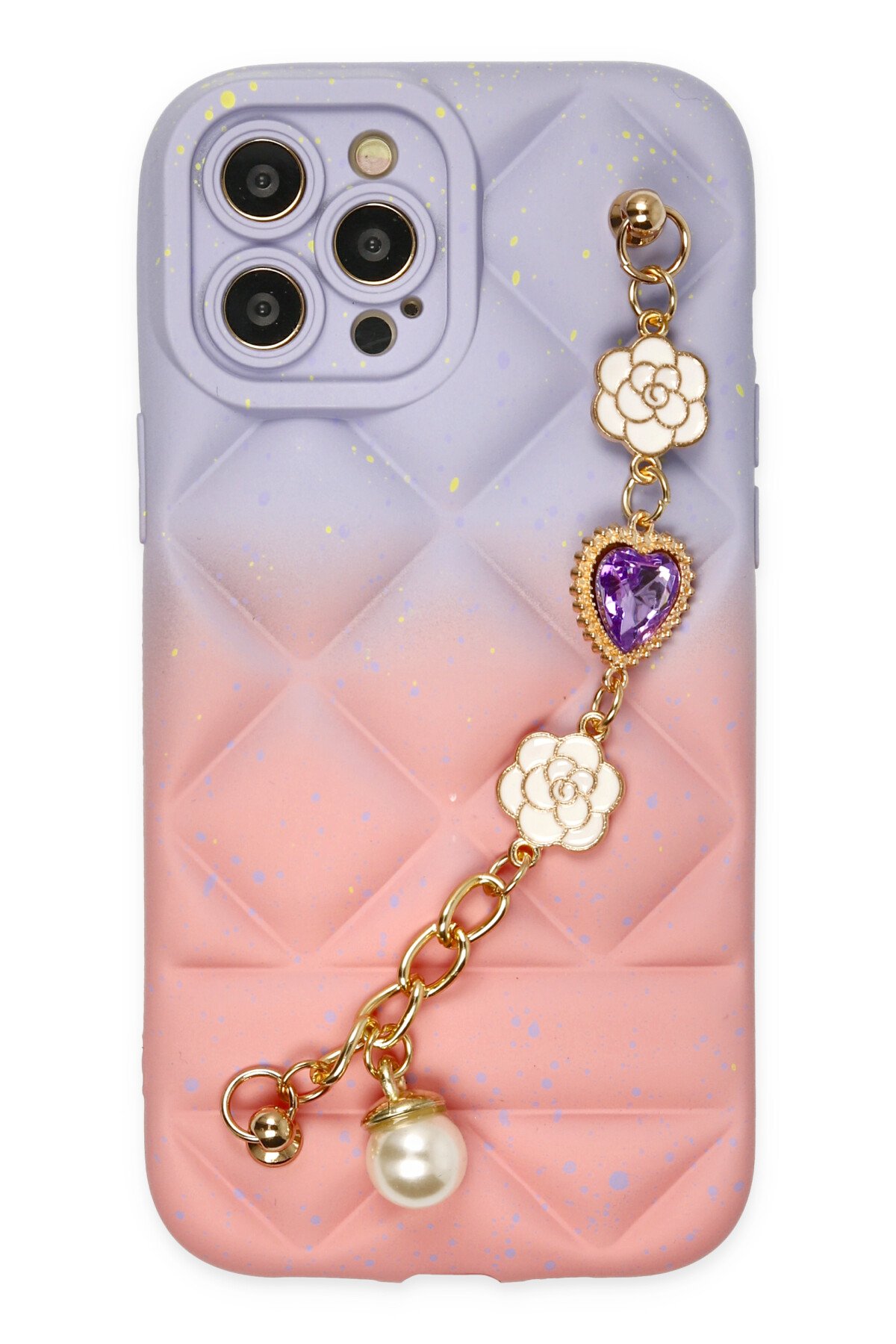 Newface iPhone 12 Pro Max Kılıf Moda Simli Kapak - Mavi