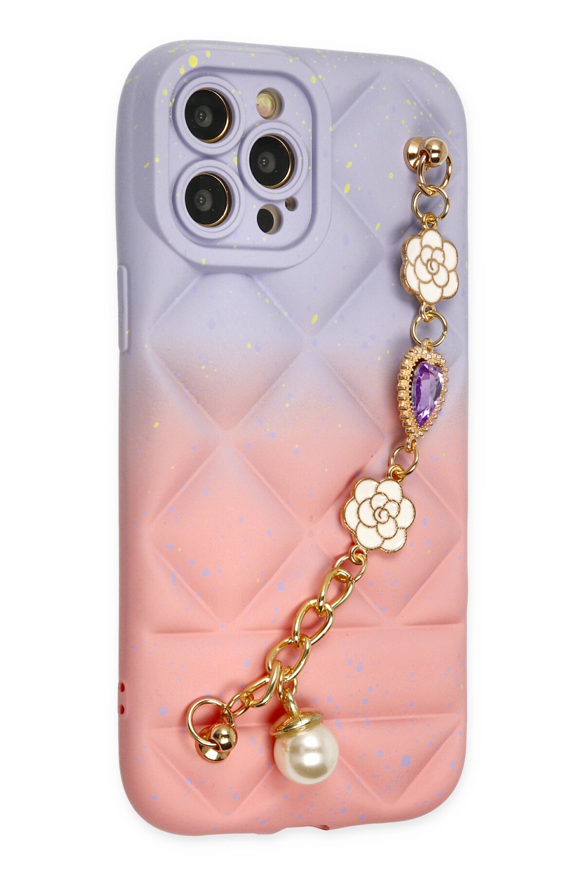 Newface iPhone 12 Pro Max Kılıf Moda Simli Kapak - Mavi