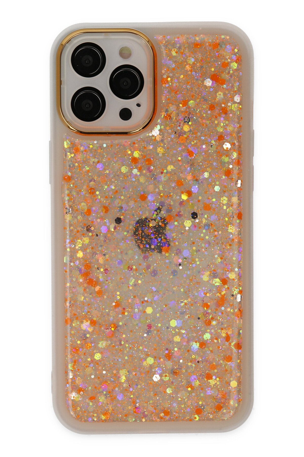 Newface iPhone 12 Pro Max Kılıf Moda Simli Kapak - Siyah