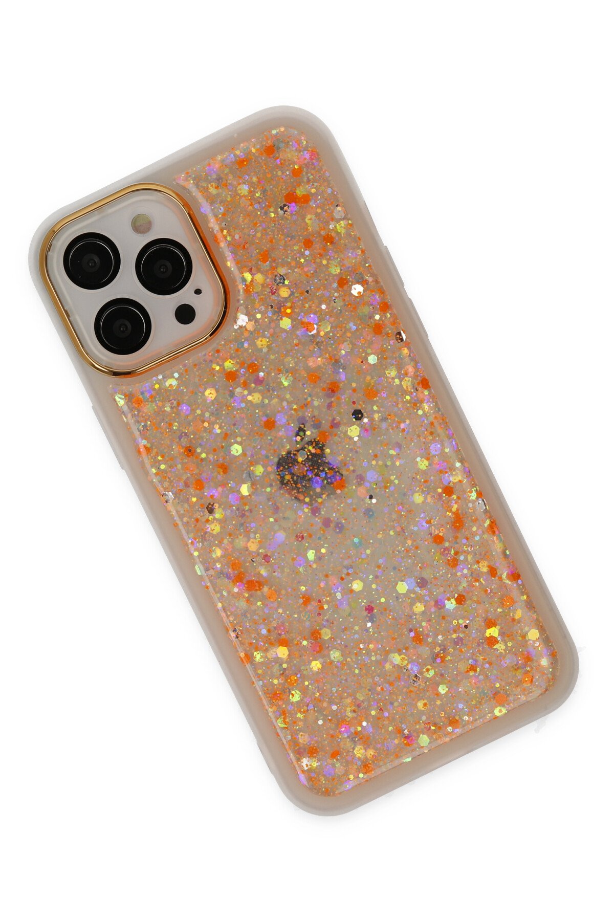 Newface iPhone 12 Pro Max Kılıf Moda Simli Kapak - Siyah