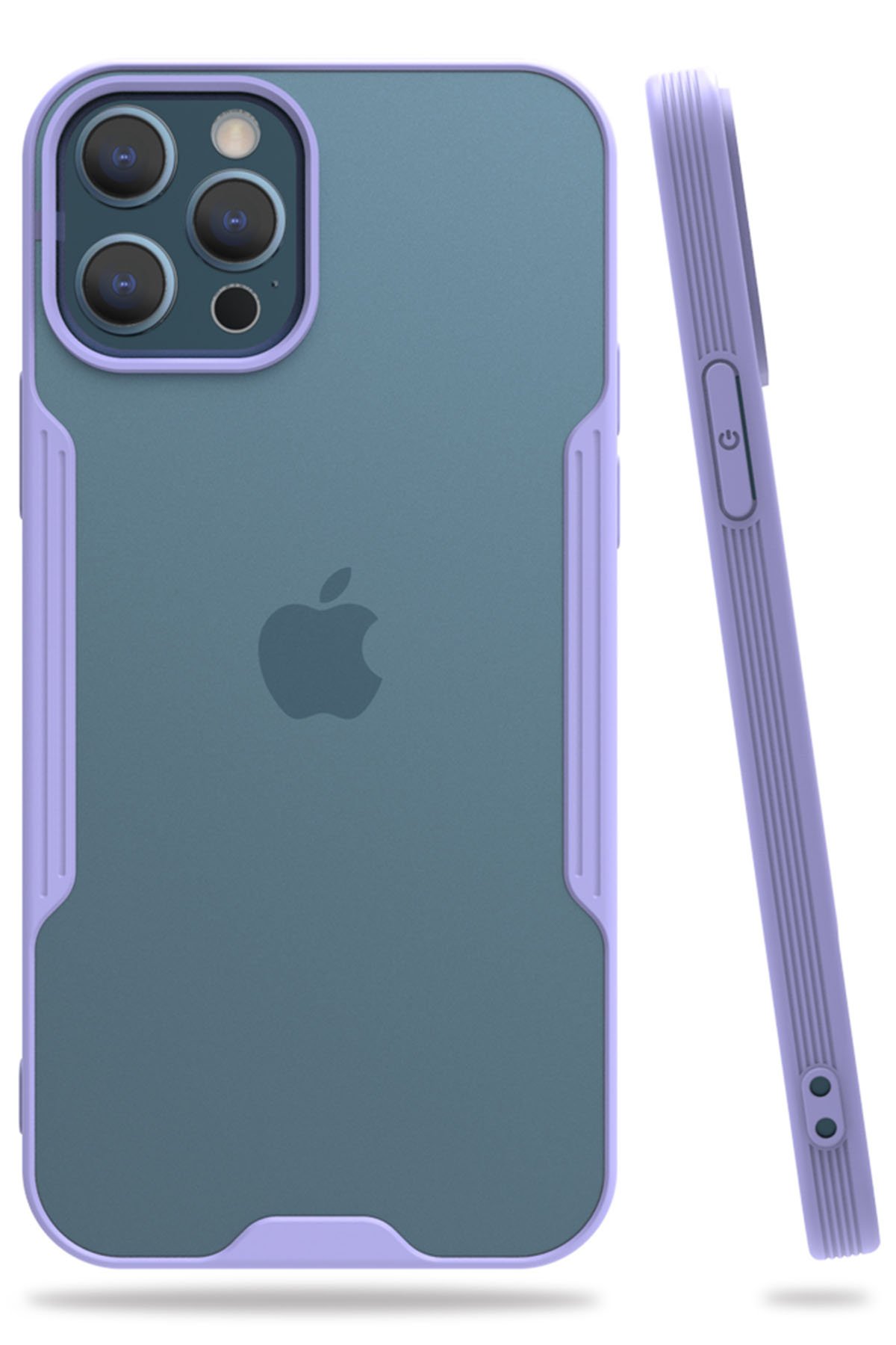 Newface iPhone 12 Pro Max Kılıf Glass Kapak - Lila