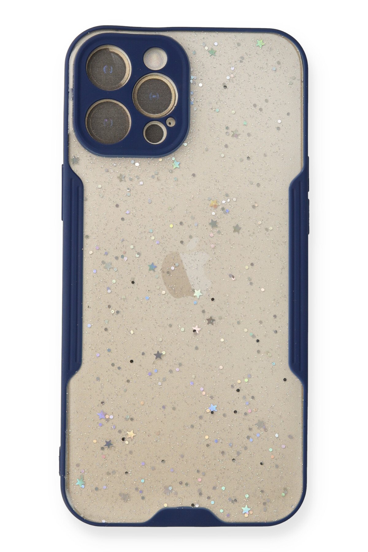 Newface iPhone 12 Pro Max Kılıf Glass Kapak - Lacivert