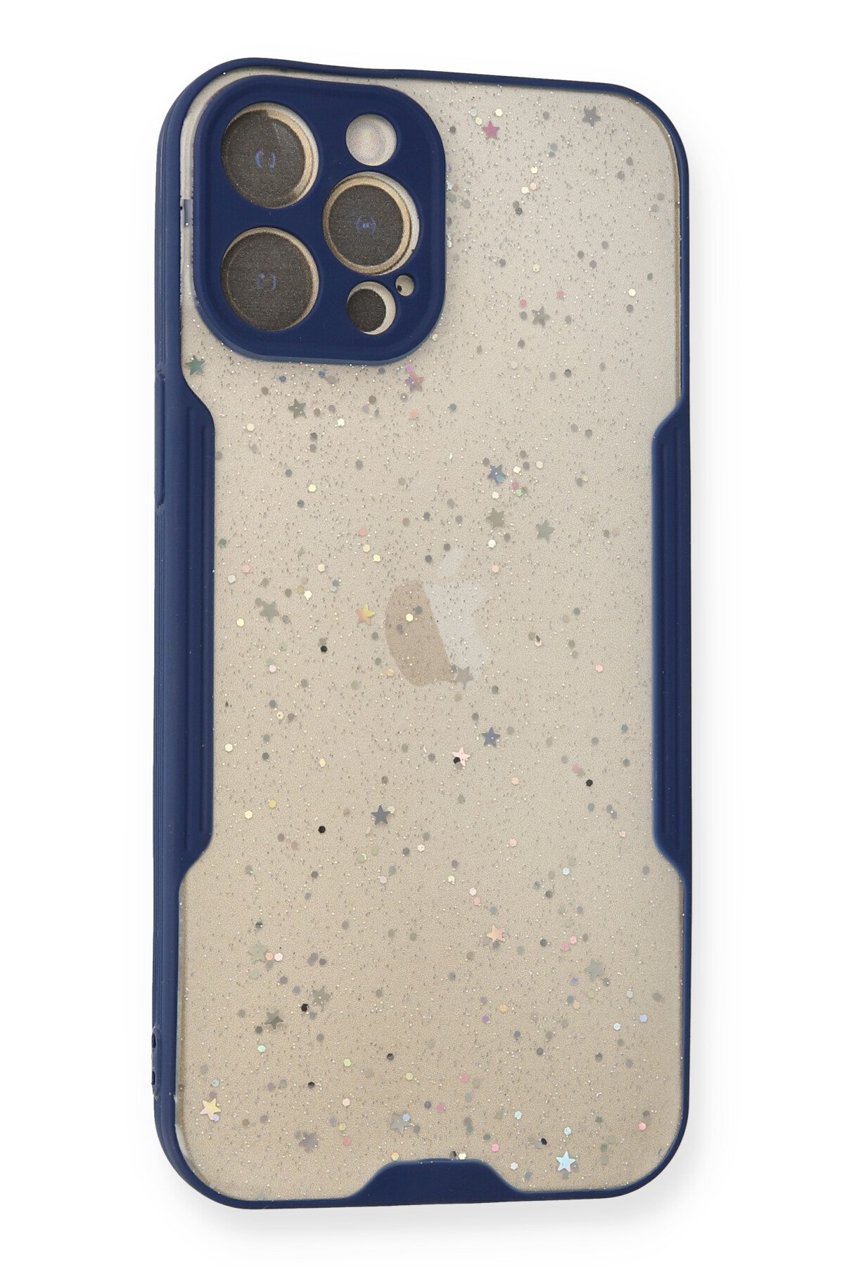 Newface iPhone 12 Pro Max Kılıf Glass Kapak - Lacivert