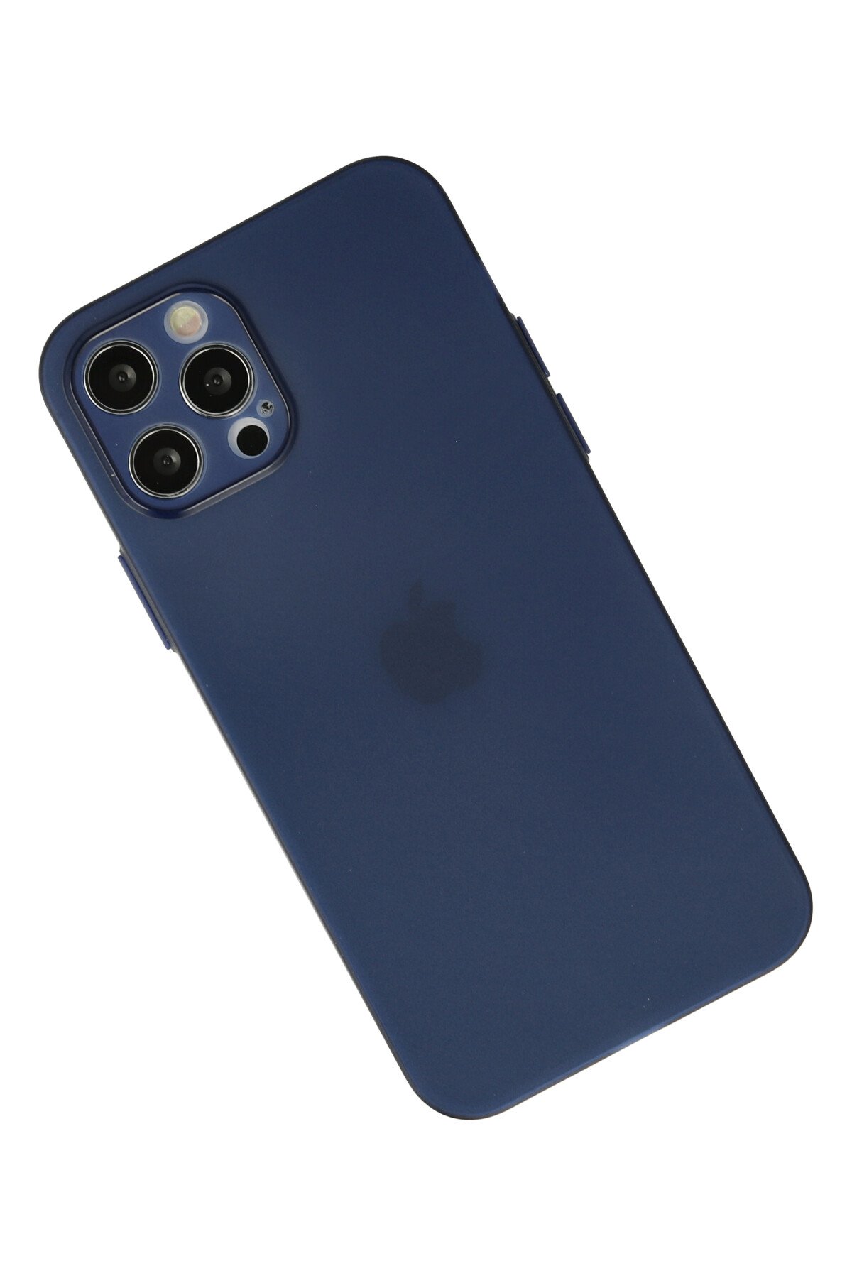 Newface iPhone 12 Pro Max Kılıf Sofya Yüzüklü Silikon Kapak - Lacivert