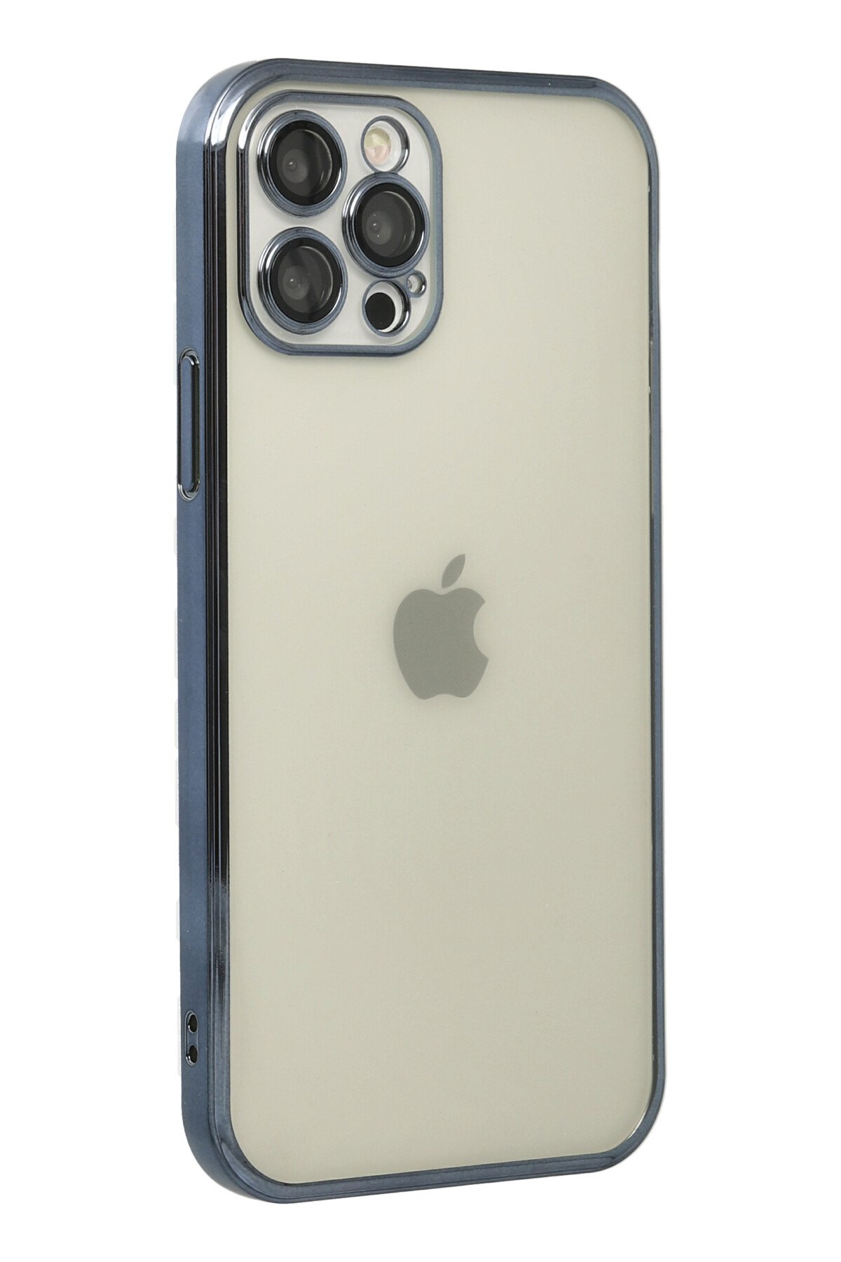 Newface iPhone 12 Pro Max Kılıf Glass Kapak - Lacivert