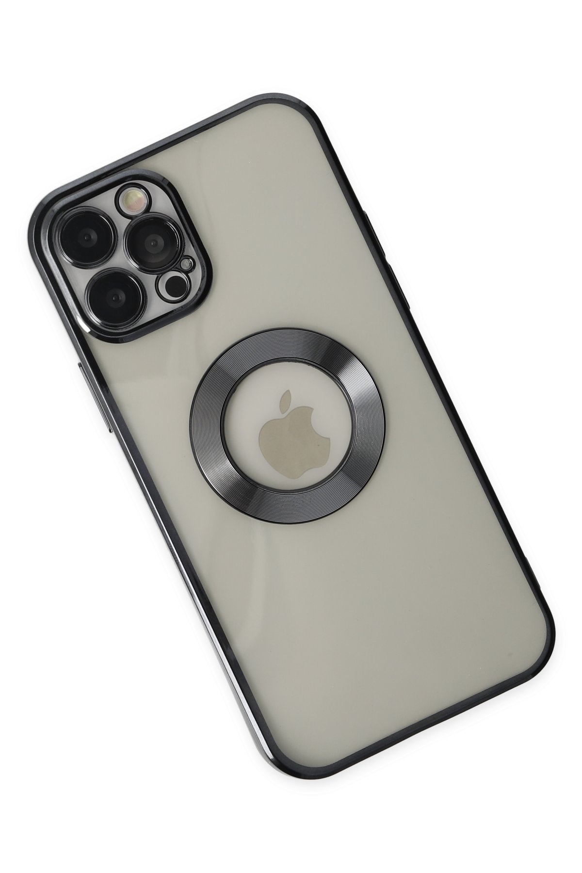 Newface iPhone 12 Pro Max Kılıf Jack Magneticsafe Lens Silikon - Siyah