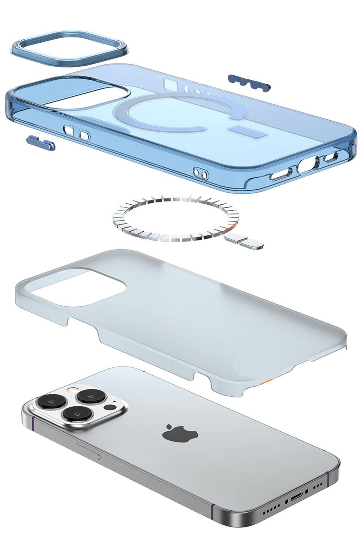 Newface iPhone 12 Pro Max Kılıf Gros Yüzüklü Silikon - Kırmızı
