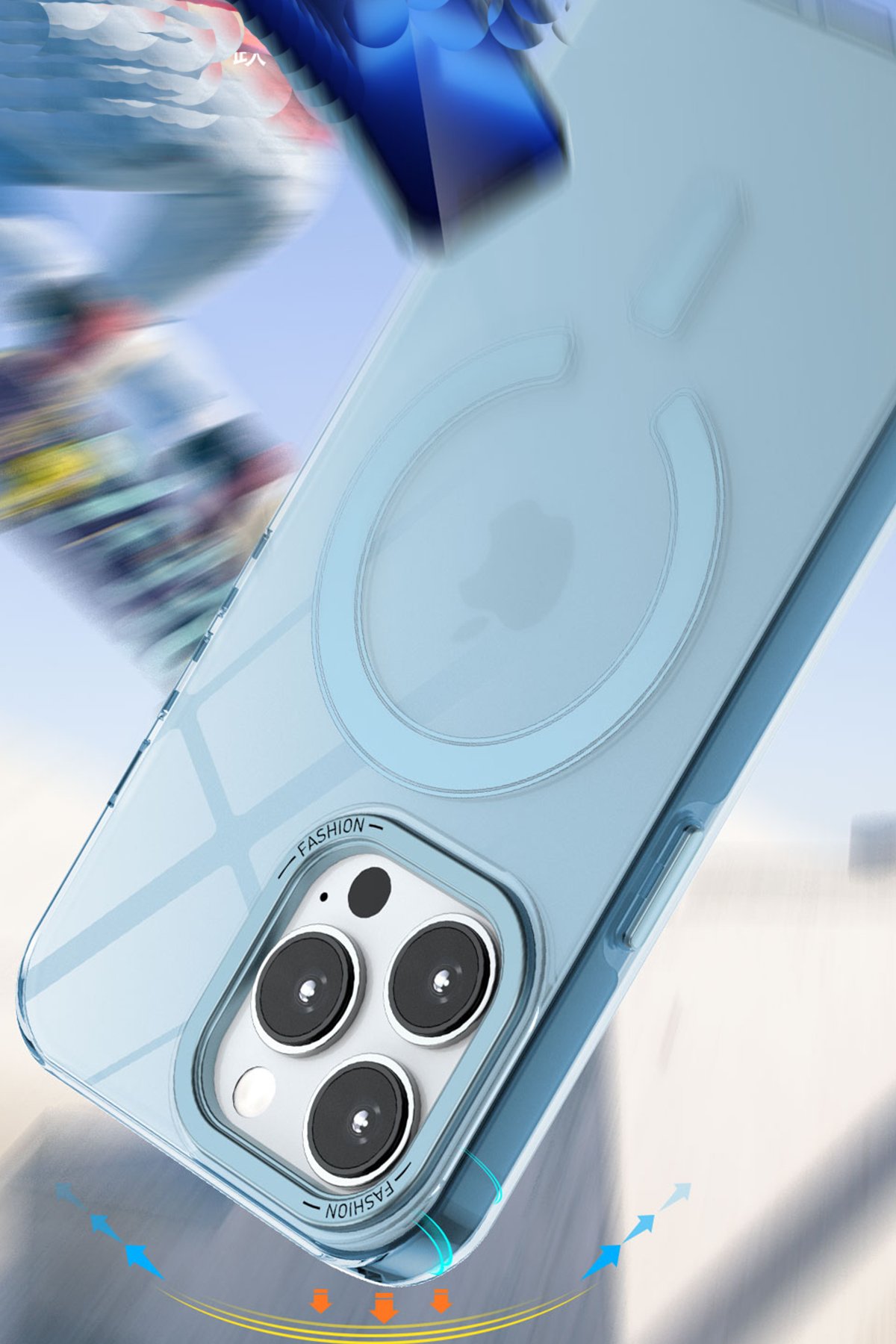 Newface iPhone 12 Pro Max Kılıf Rolet Stand Kapak - Sierra Blue