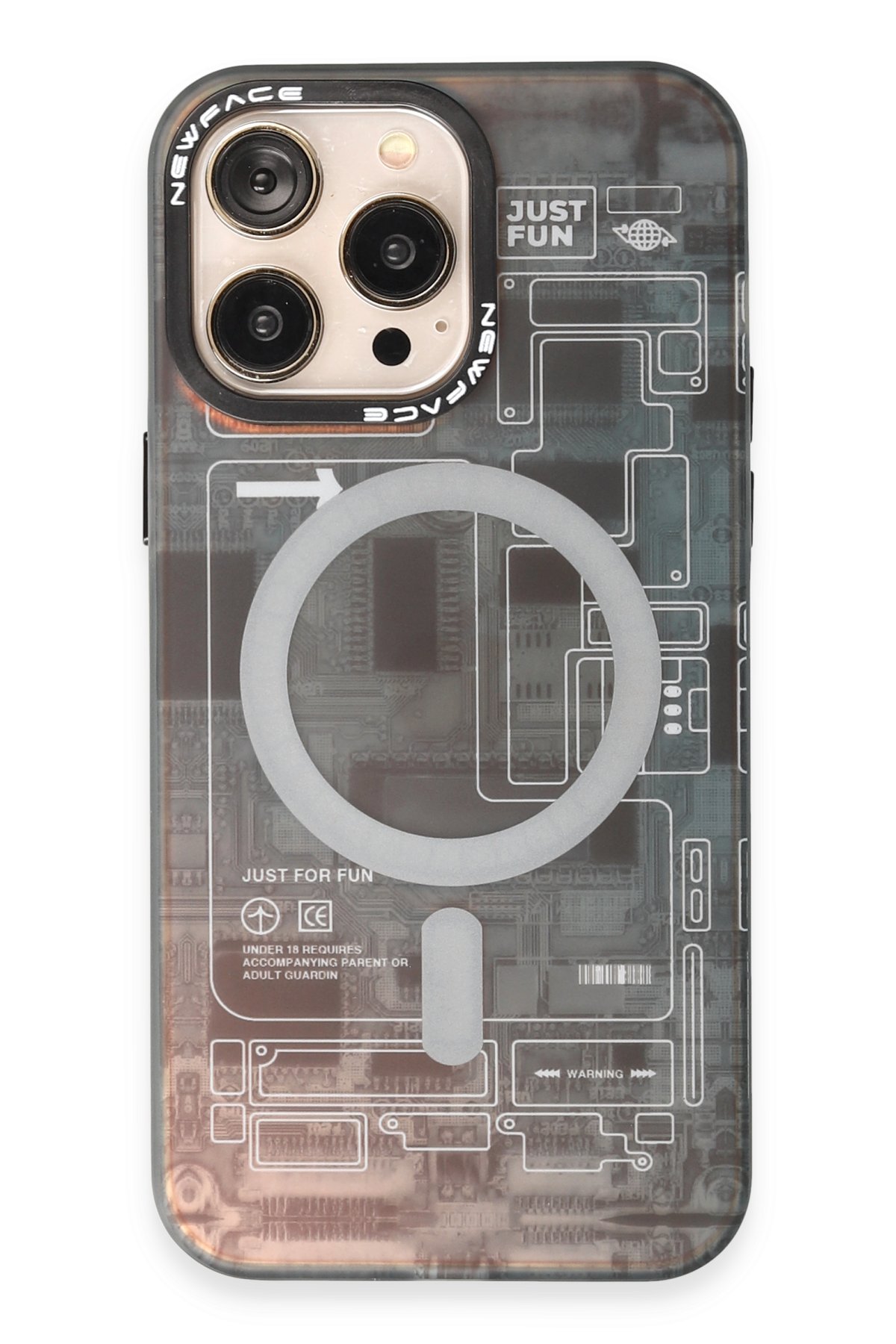 Newface iPhone 12 Pro Max Kılıf Glass Kapak - Bordo