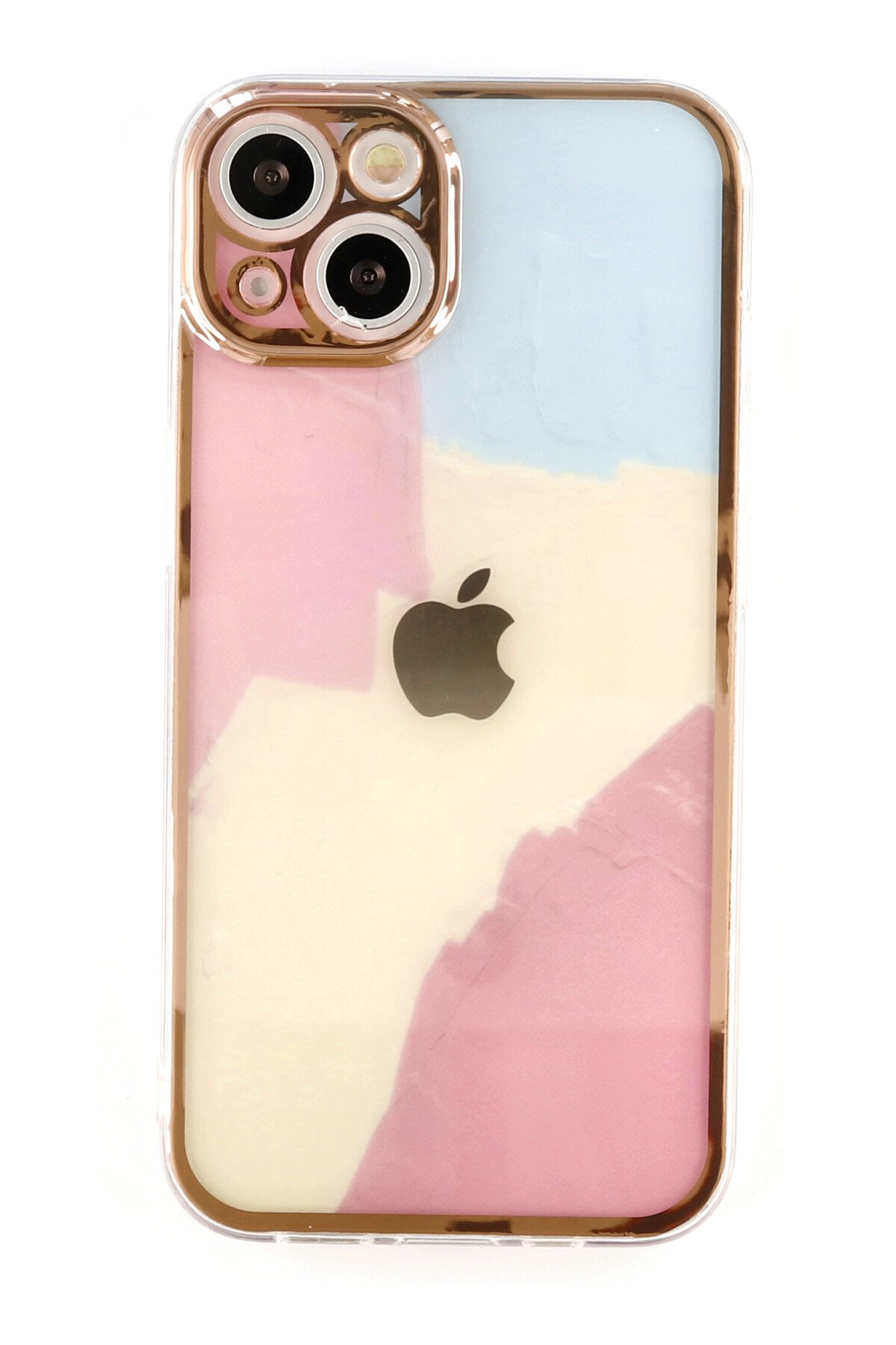 Newface iPhone 13 Kılıf Coco Deri Silikon Kapak - Gold