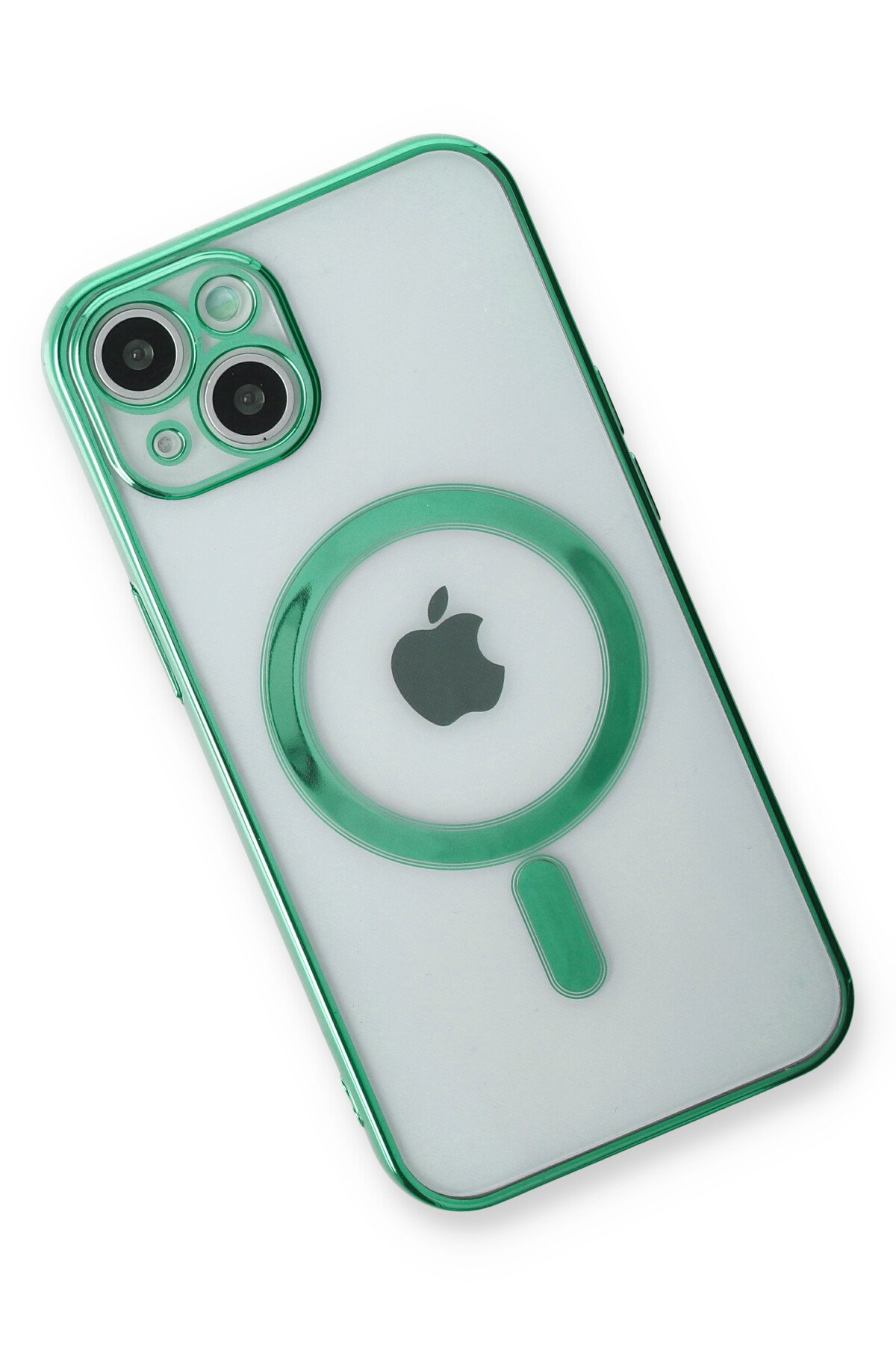 Newface iPhone 13 Renkli Kamera Lens Koruma Cam - Turuncu-Yeşil