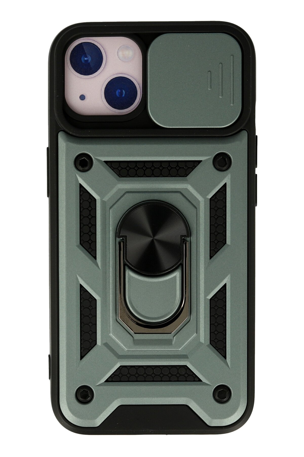 Newface iPhone 13 Kılıf Razer Lensli Silikon - Gümüş