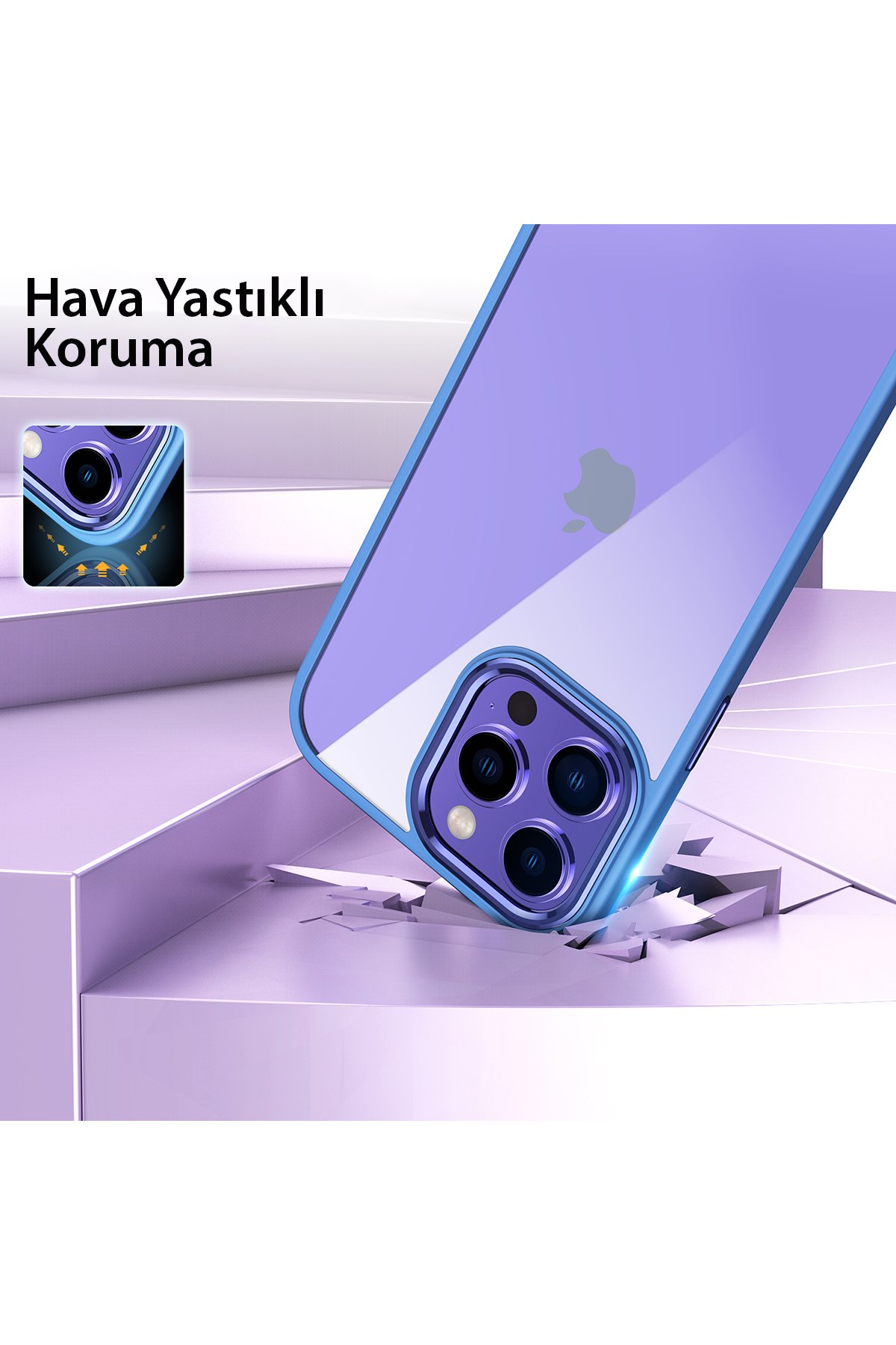 Newface iPhone 13 Kılıf Divo Lazer Askılı Magsafe Kapak - Mavi