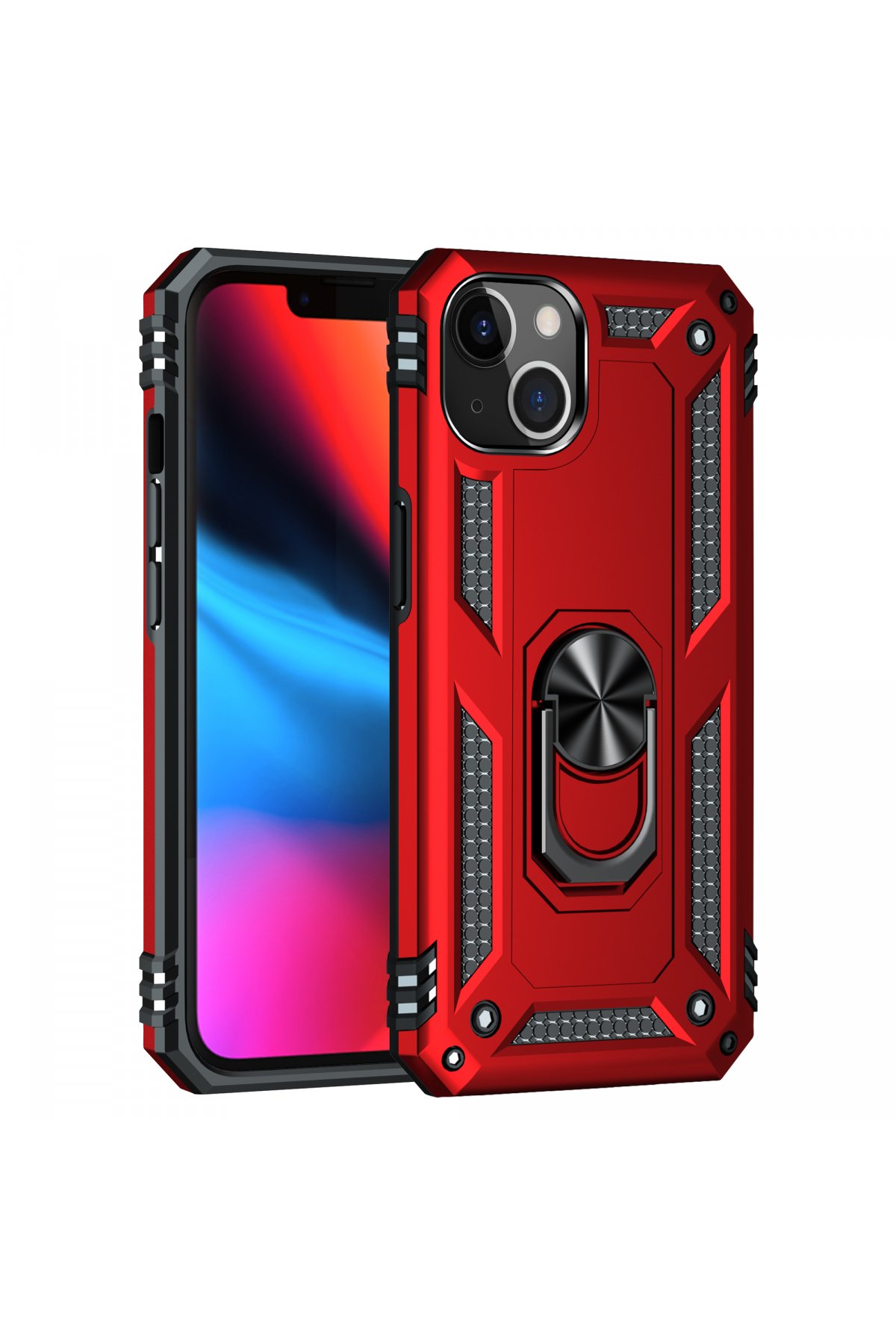 Newface iPhone 14 Kılıf Mekanik Bumper Kapak - Siyah