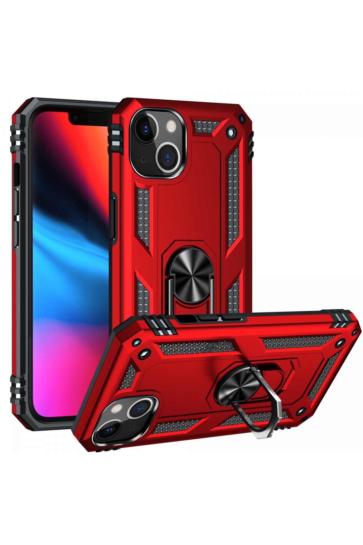 Newface iPhone 14 Kılıf Mekanik Bumper Kapak - Siyah