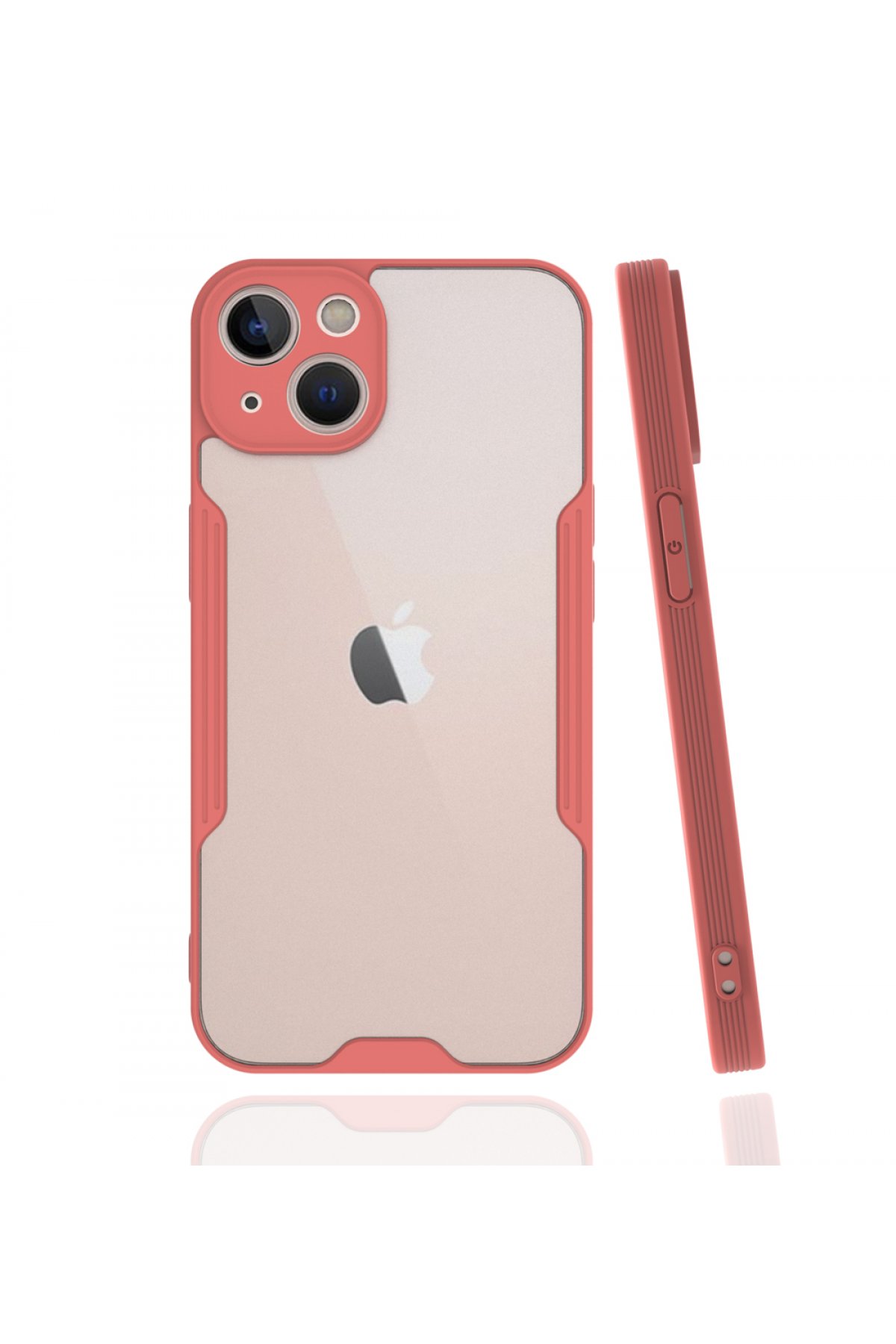 Newface iPhone 13 Mini Kılıf Platin Kamera Koruma Silikon - Kırmızı
