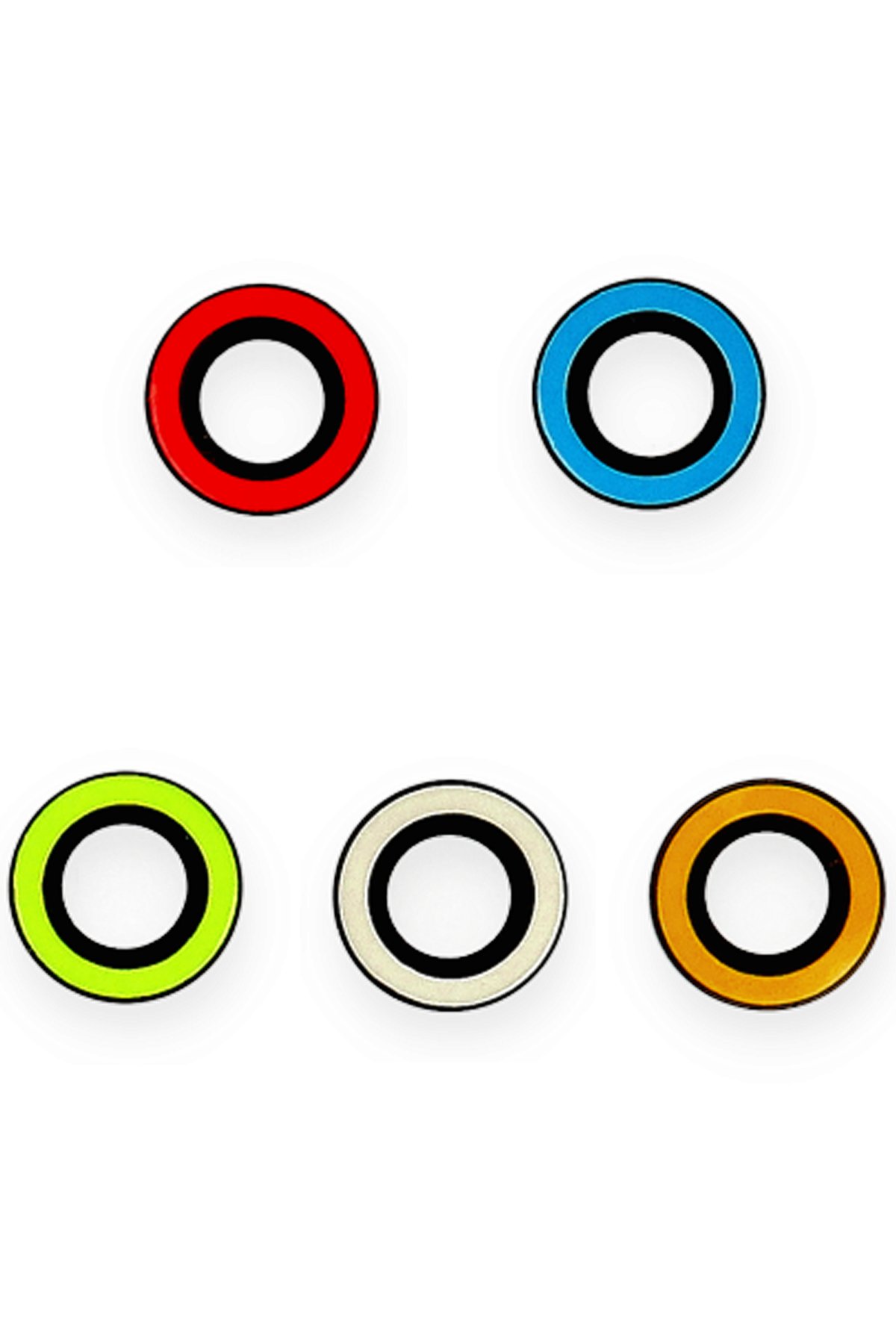 Newface iPhone 13 Mini Neon Fosforlu Kamera Lens - Sarı