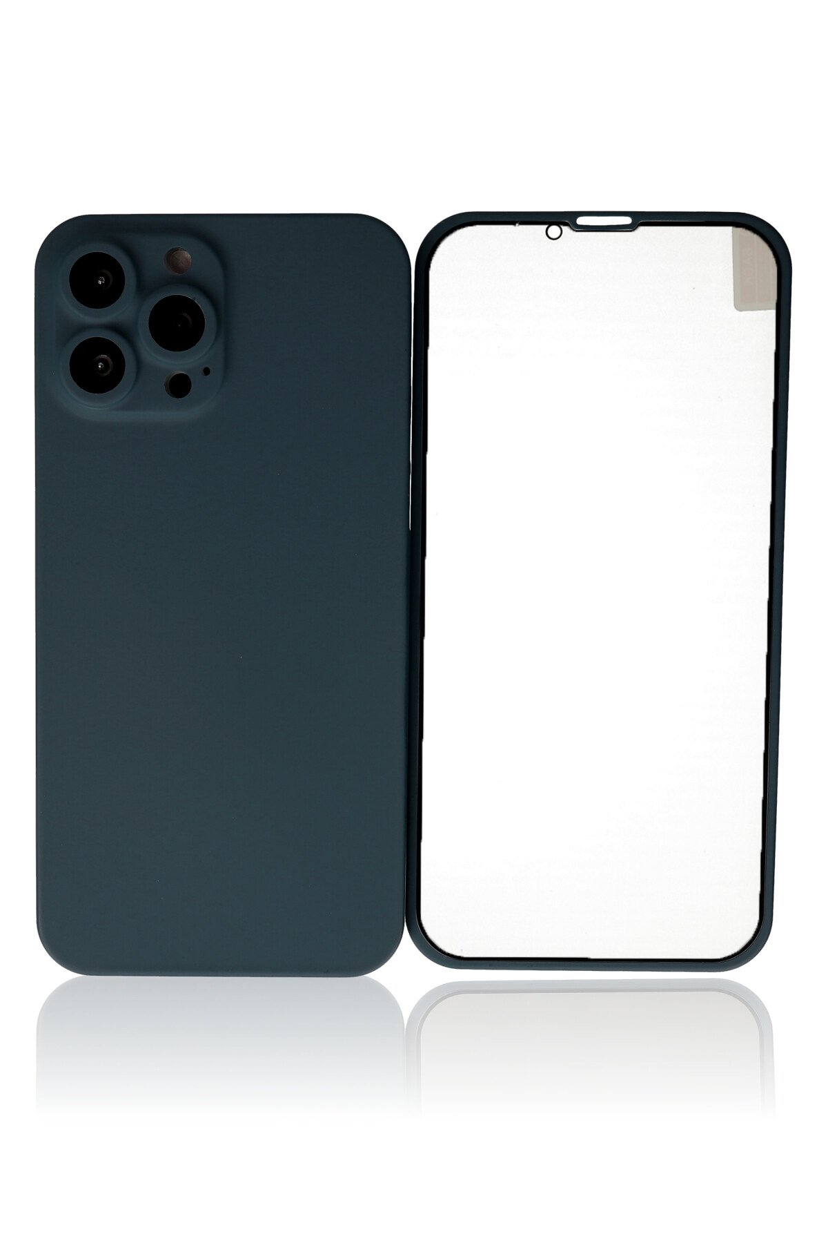 Newface iPhone 13 Pro Kılıf Lansman Glass Kapak - Lacivert