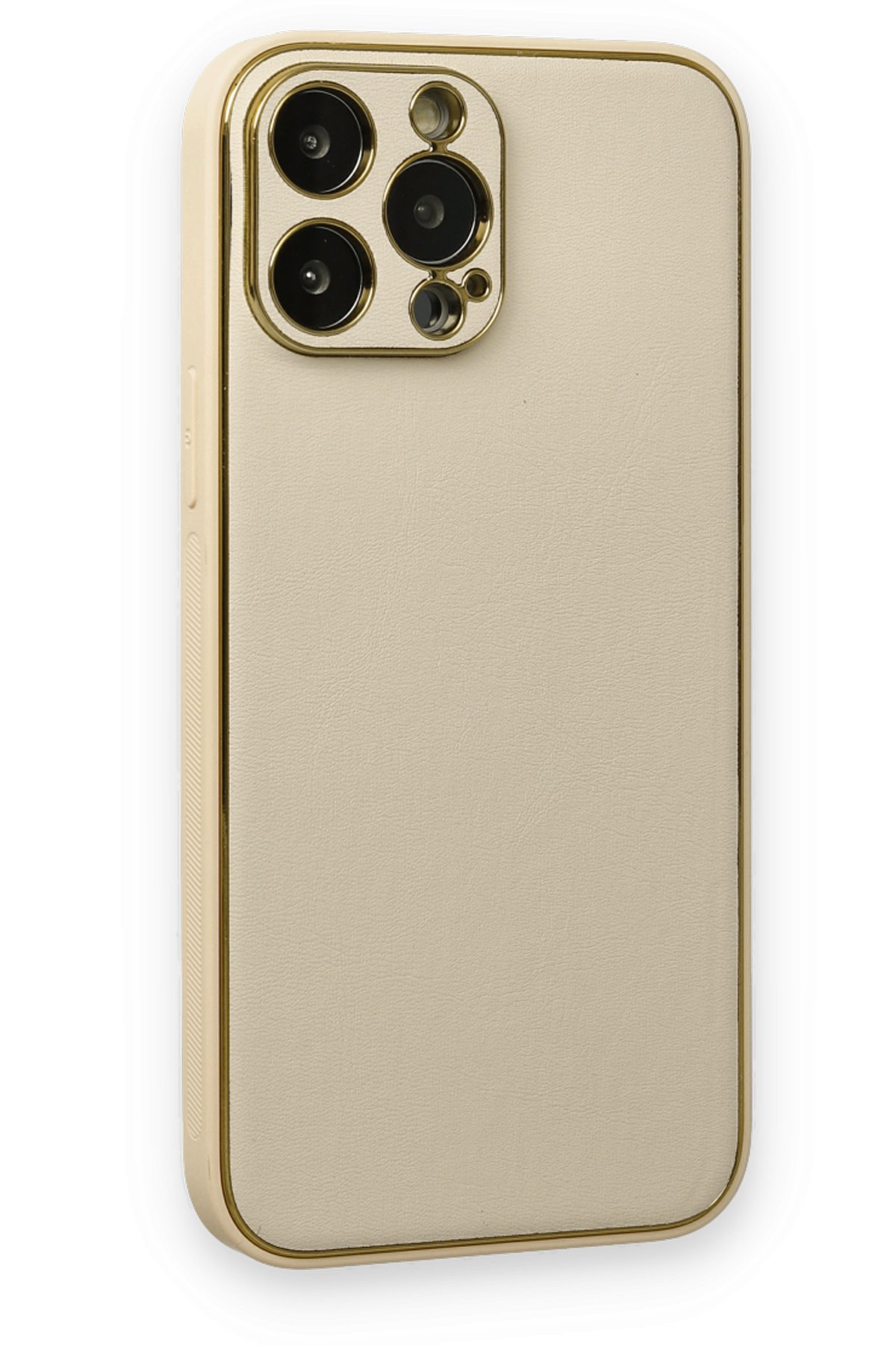Newface iPhone 13 Pro Kılıf Sofya Yüzüklü Silikon Kapak - Gold