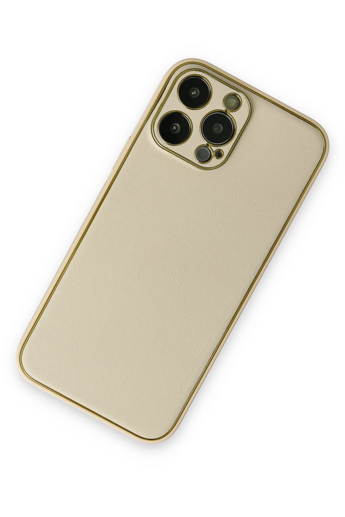 Newface iPhone 13 Pro Kılıf Sofya Yüzüklü Silikon Kapak - Gold