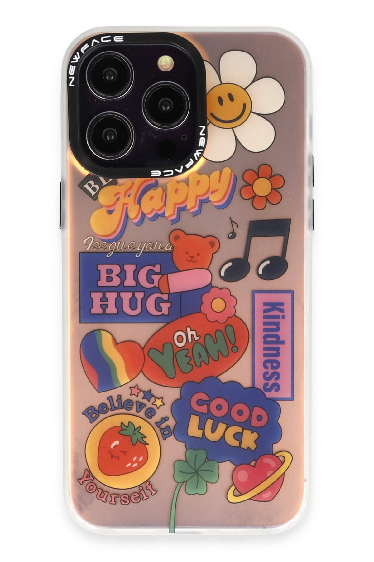 Newface iPhone 13 Pro Kılıf Moda Simli Kapak - Mavi