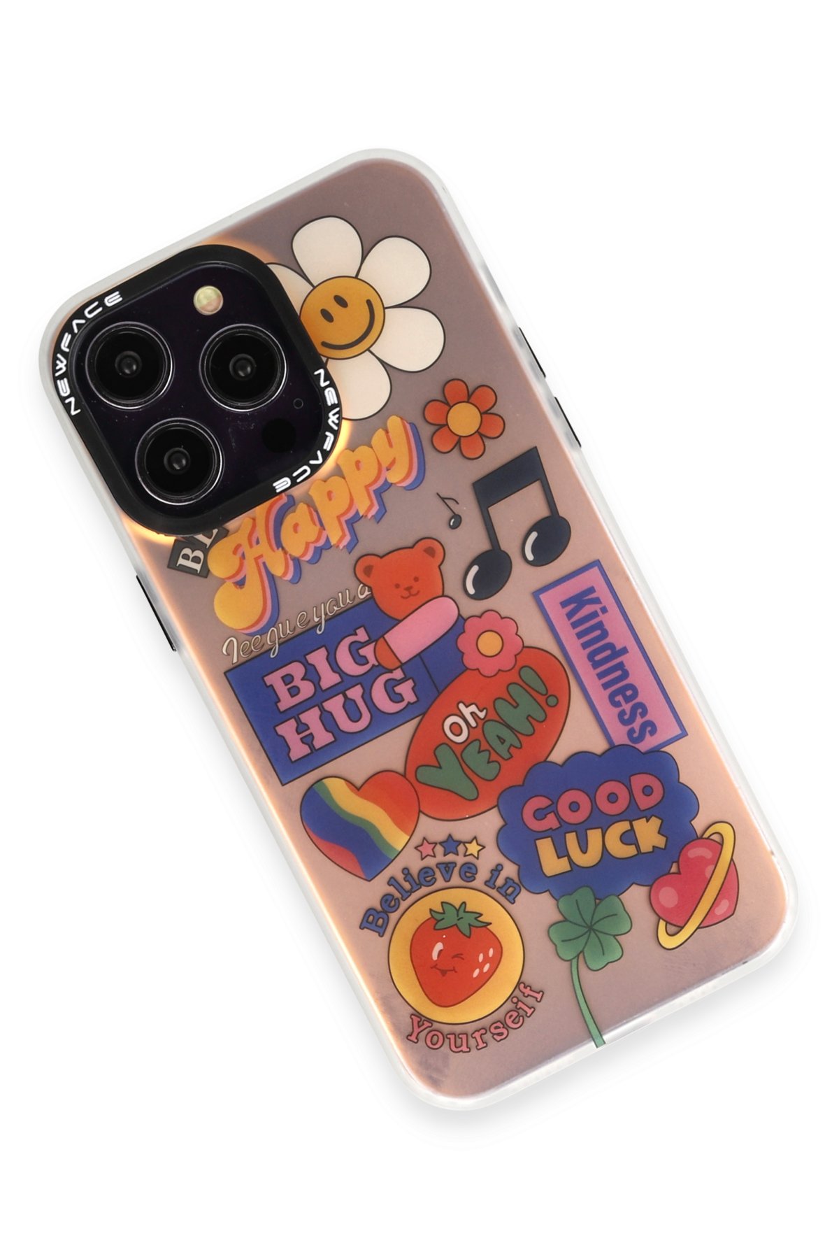 Newface iPhone 13 Pro Kılıf Moda Simli Kapak - Mavi