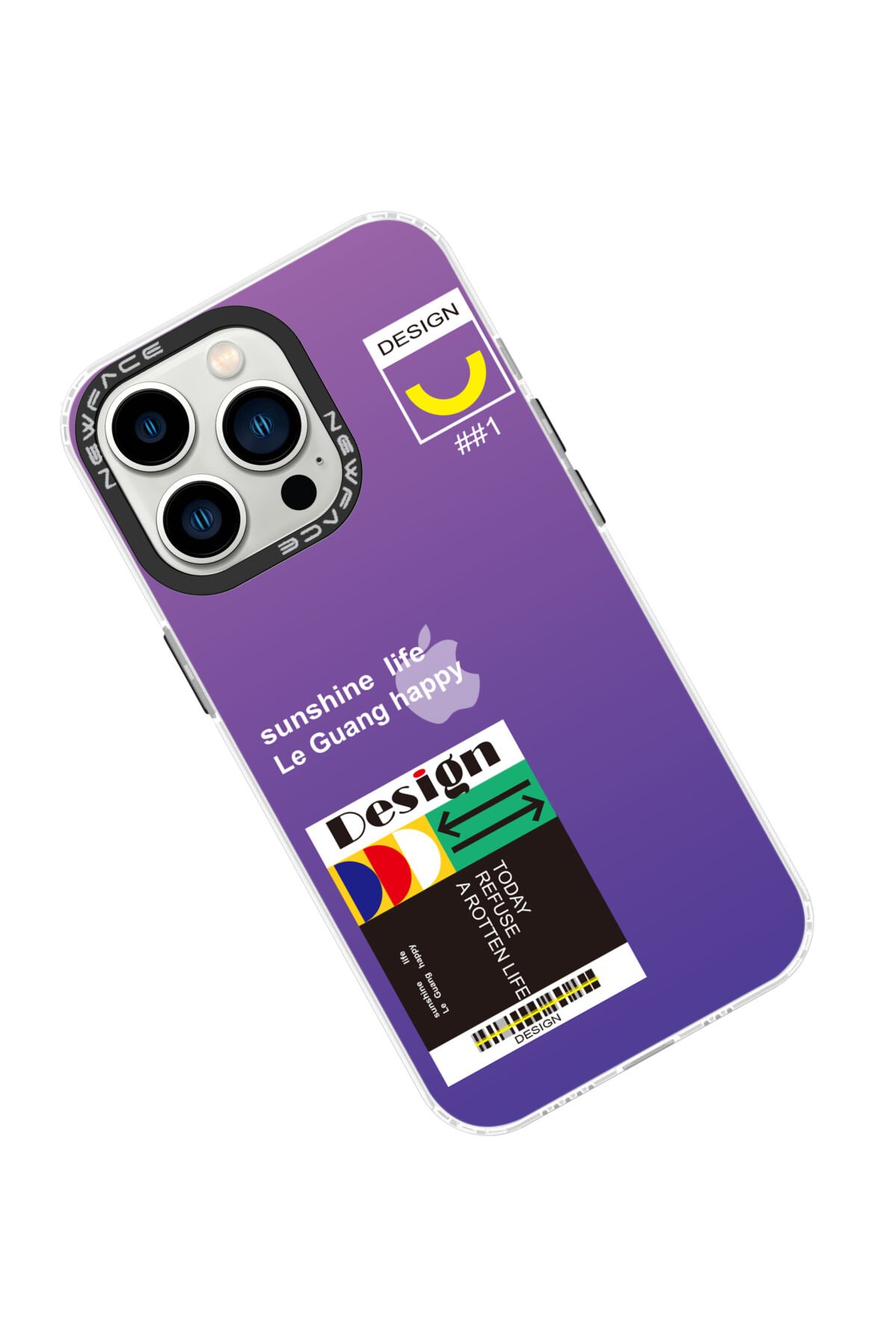 Newface iPhone 13 Pro Kılıf King Kapak - Lila-Siyah