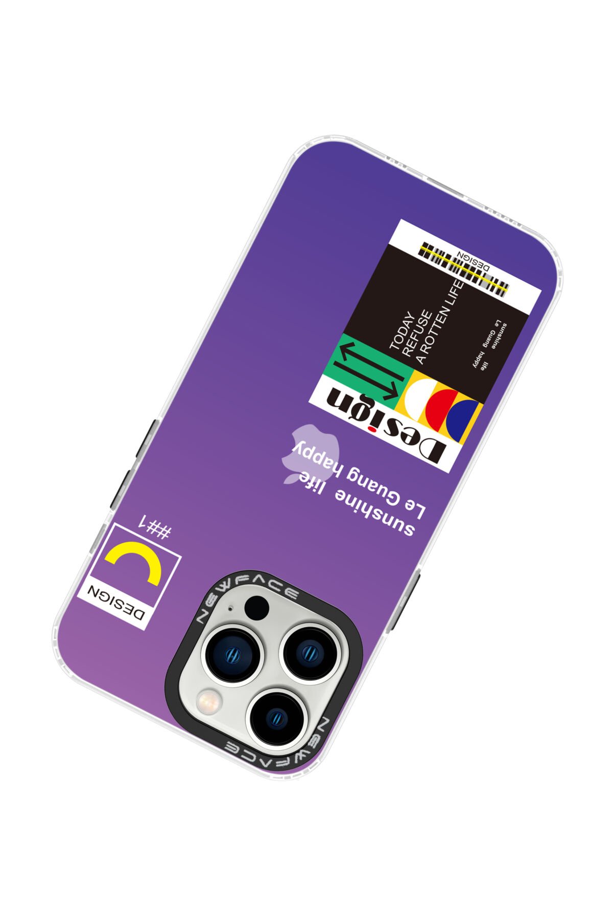 Newface iPhone 13 Pro Kılıf King Kapak - Lila-Siyah