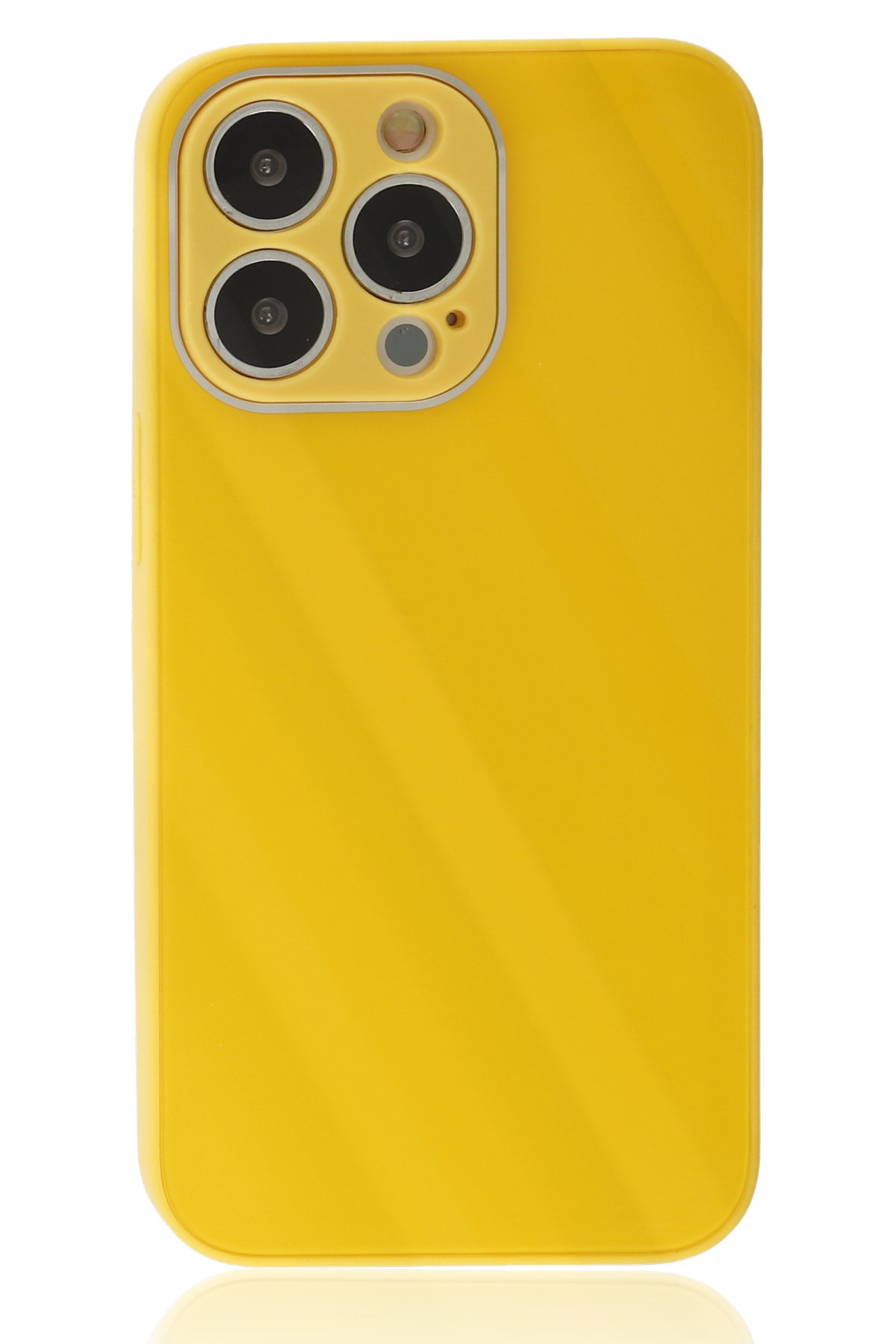 Newface iPhone 13 Pro Kılıf Razer Lensli Silikon - Gold
