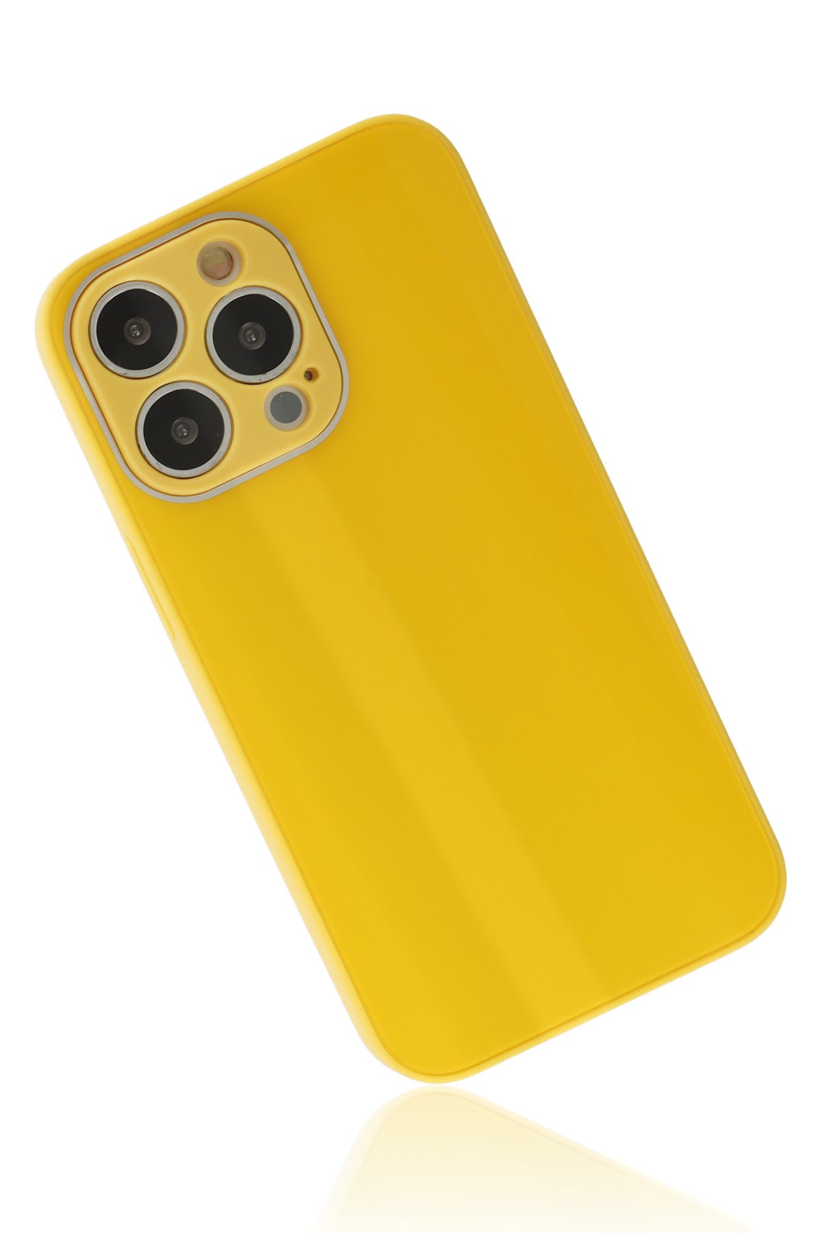 Newface iPhone 13 Pro Kılıf Razer Lensli Silikon - Gold