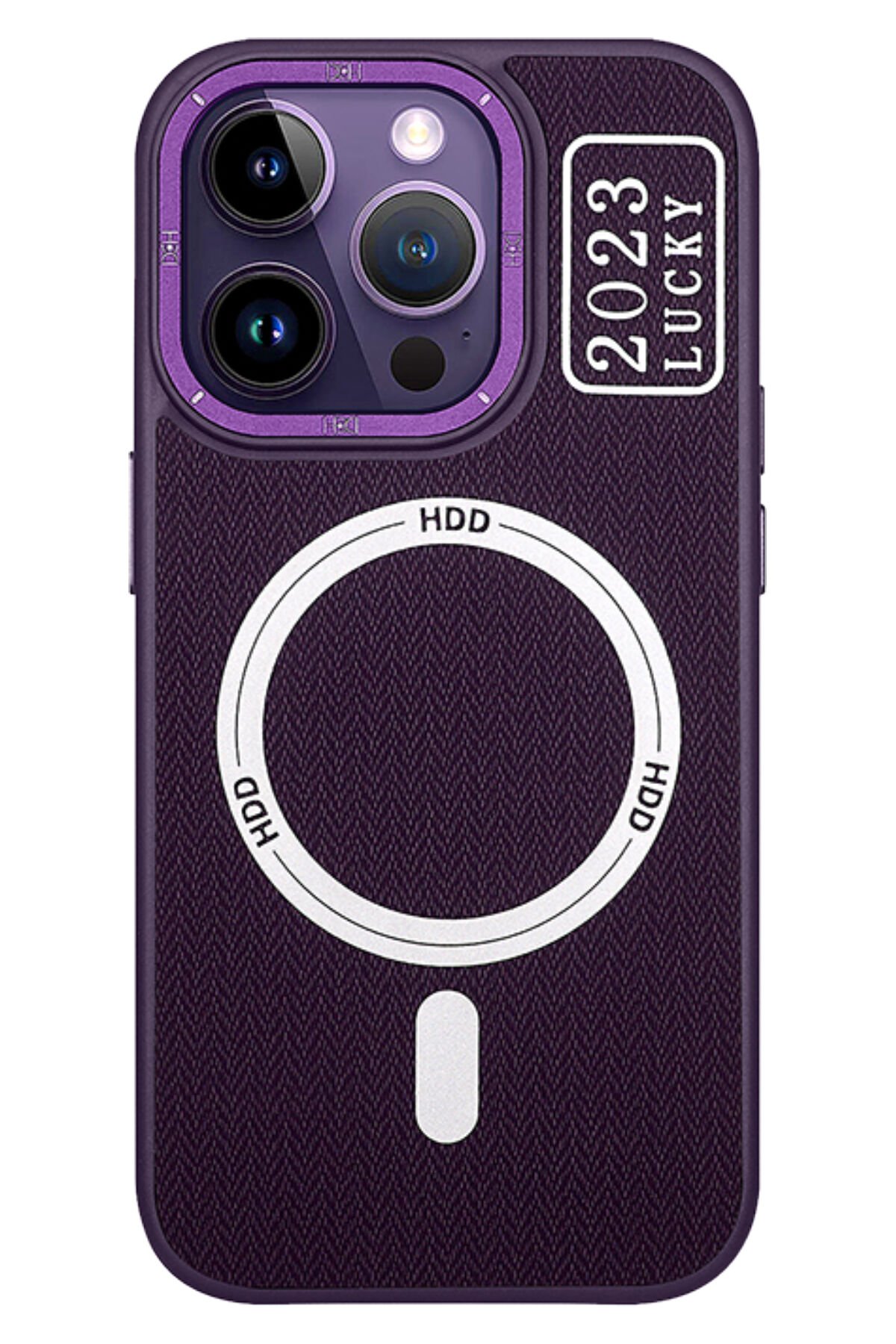 HDD iPhone 13 Pro Kılıf HD Deri Luxury Magnet Kartvizitli Kapak - Derin Mor