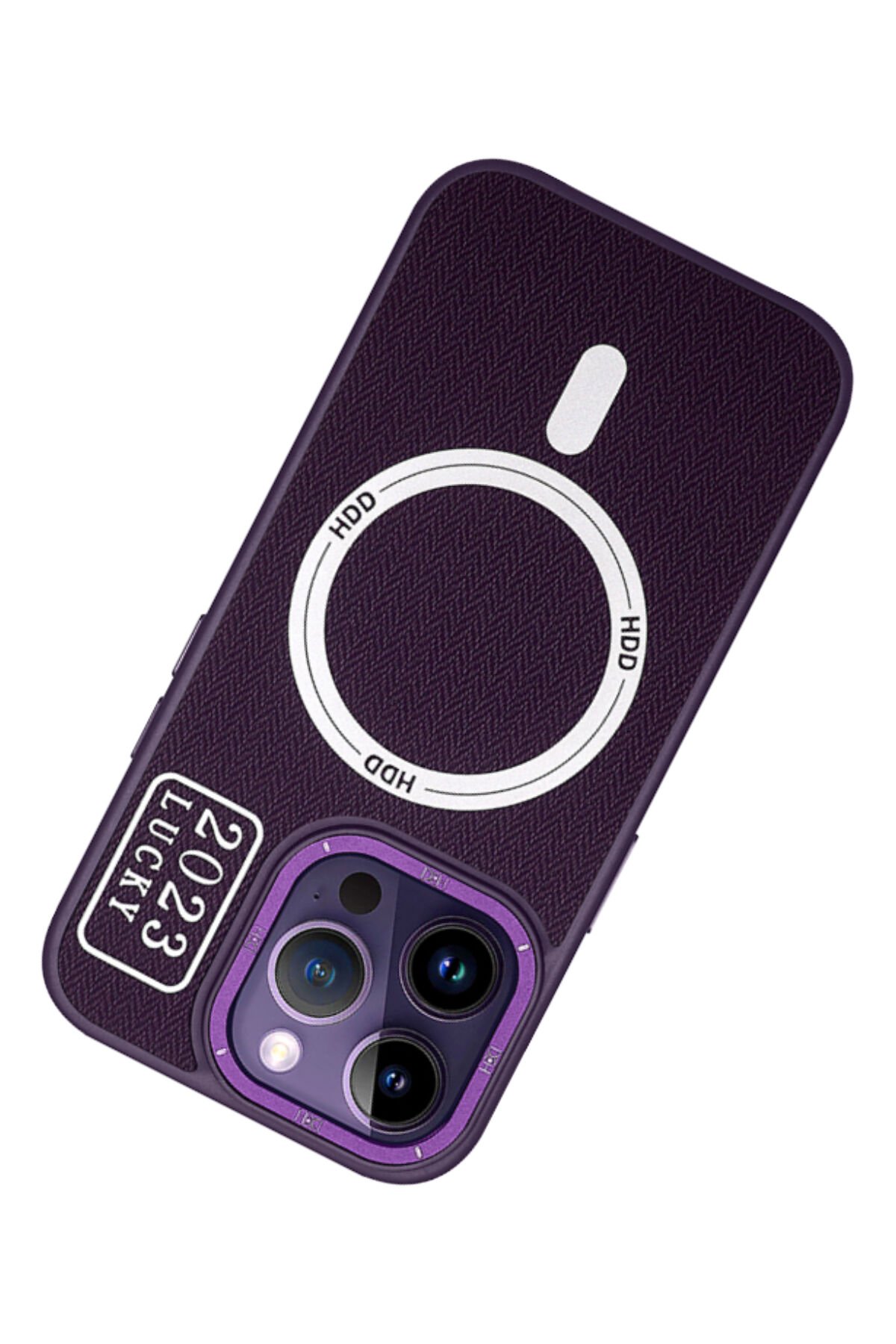 HDD iPhone 13 Pro Kılıf HD Deri Luxury Magnet Kartvizitli Kapak - Derin Mor