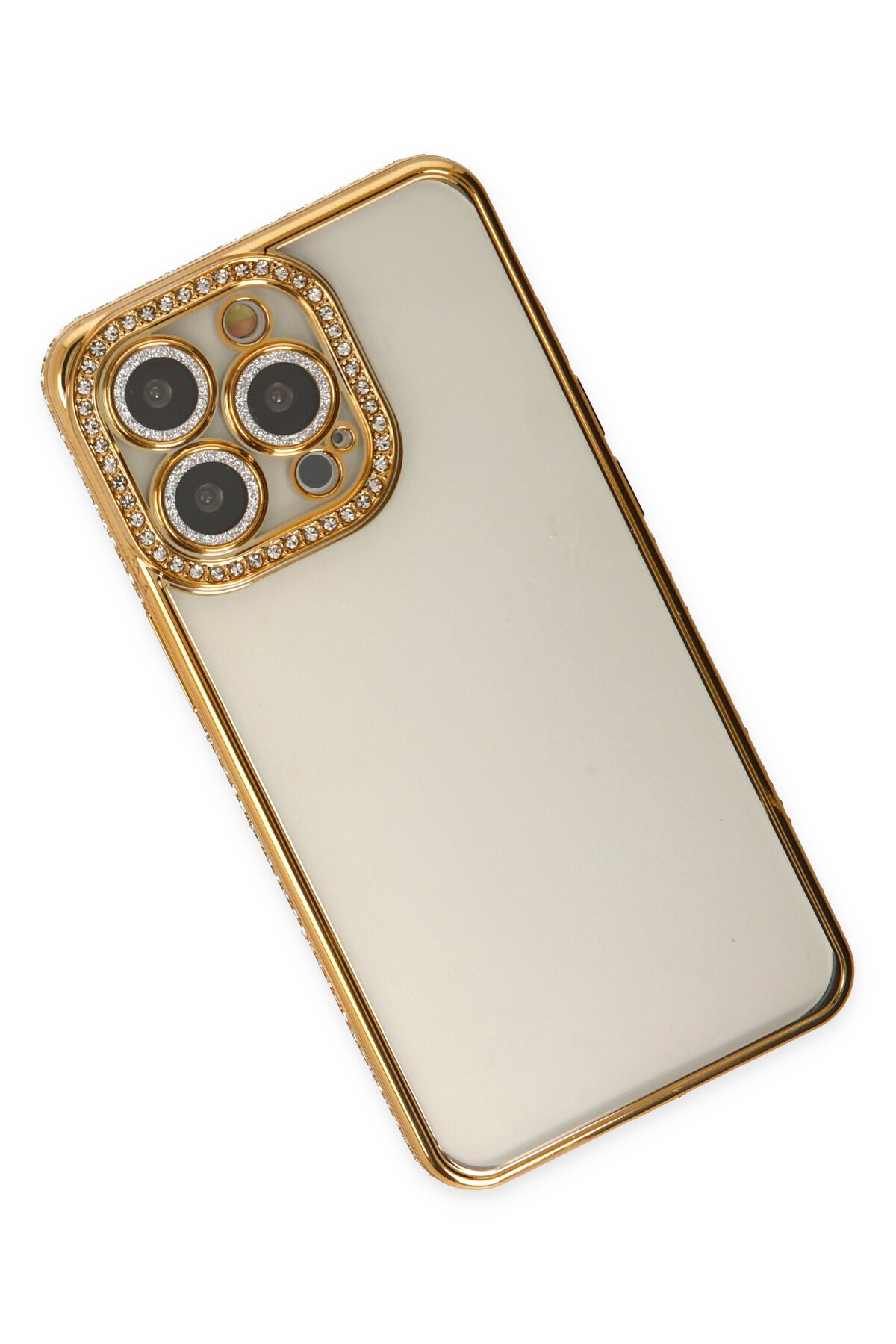 Newface iPhone 13 Pro Kılıf Coco Deri Silikon Kapak - Pudra