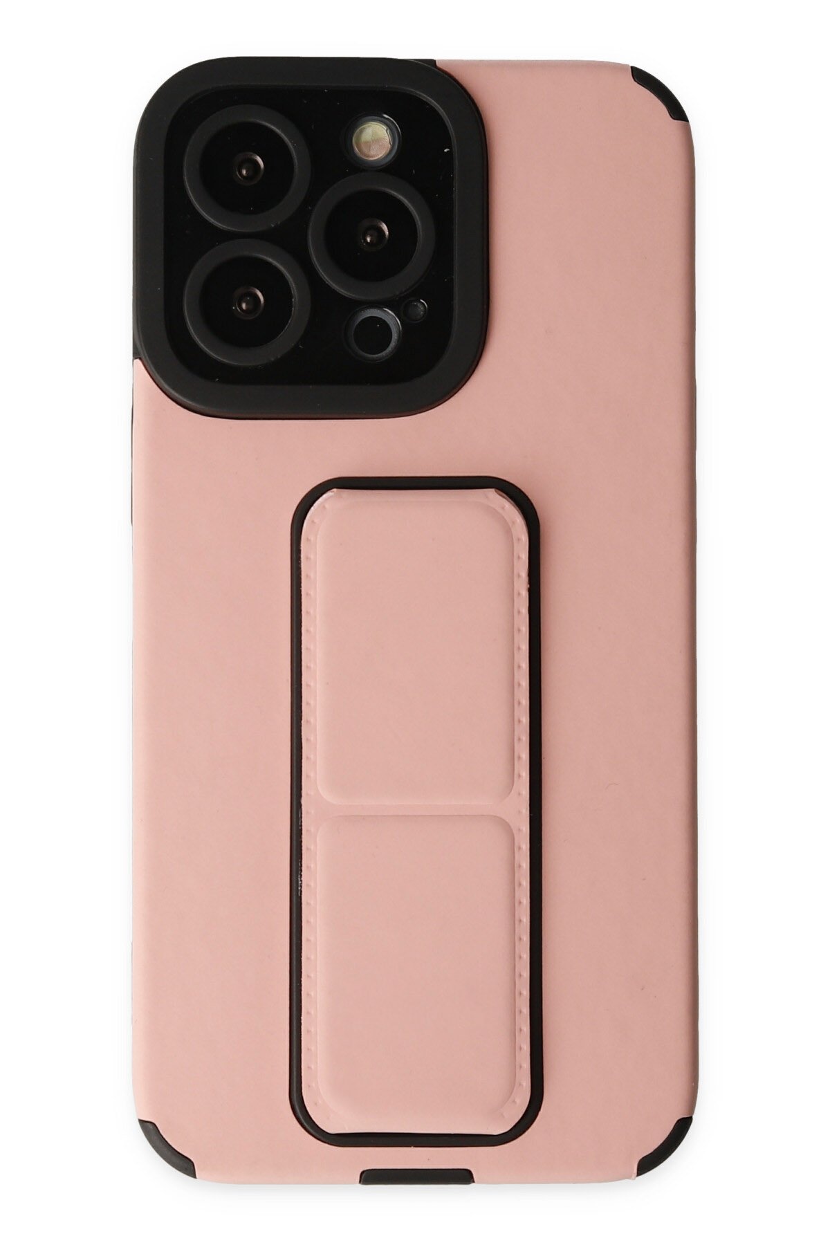Newface iPhone 13 Pro Kılıf Mega Standlı Silikon - Gold