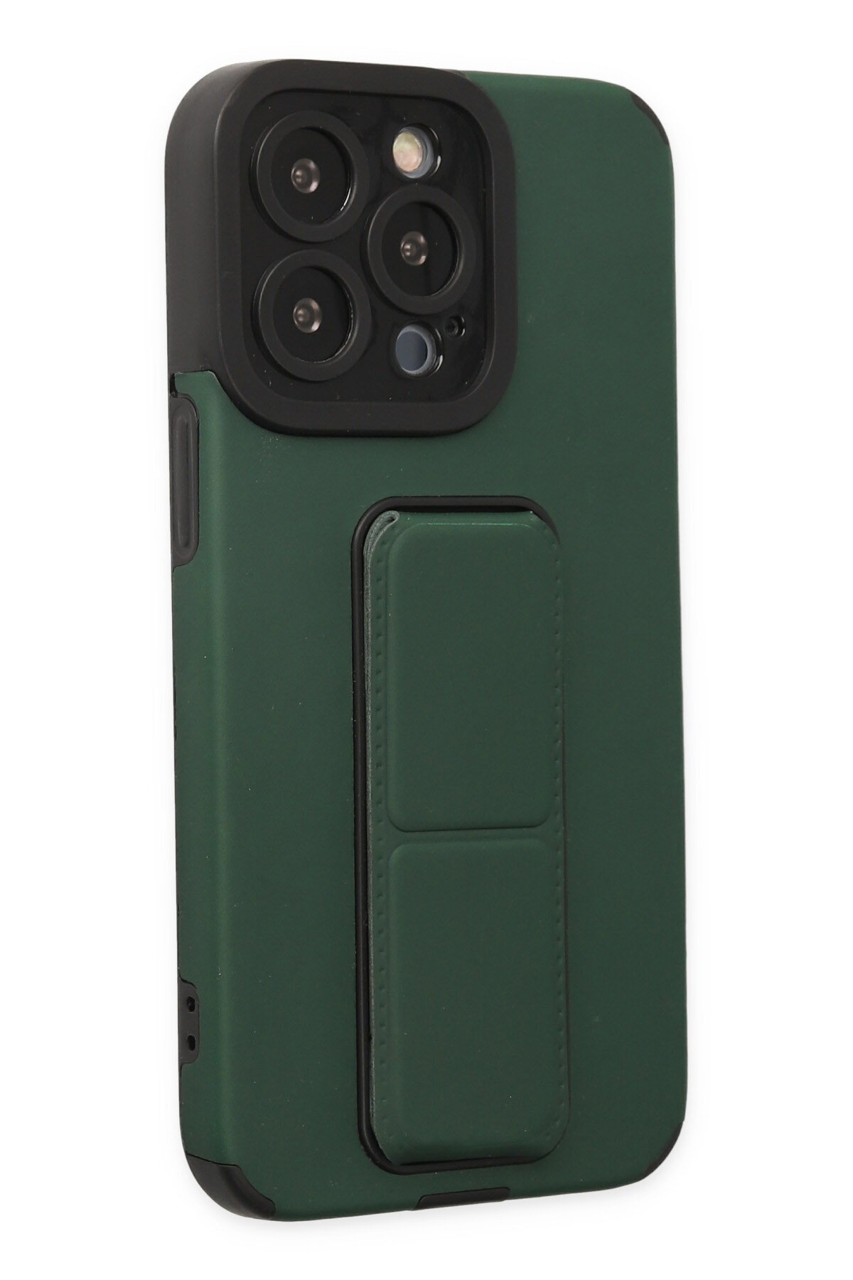 Newface iPhone 13 Pro Kılıf Zegna Yüzüklü Silikon Kapak - Koyu Yeşil