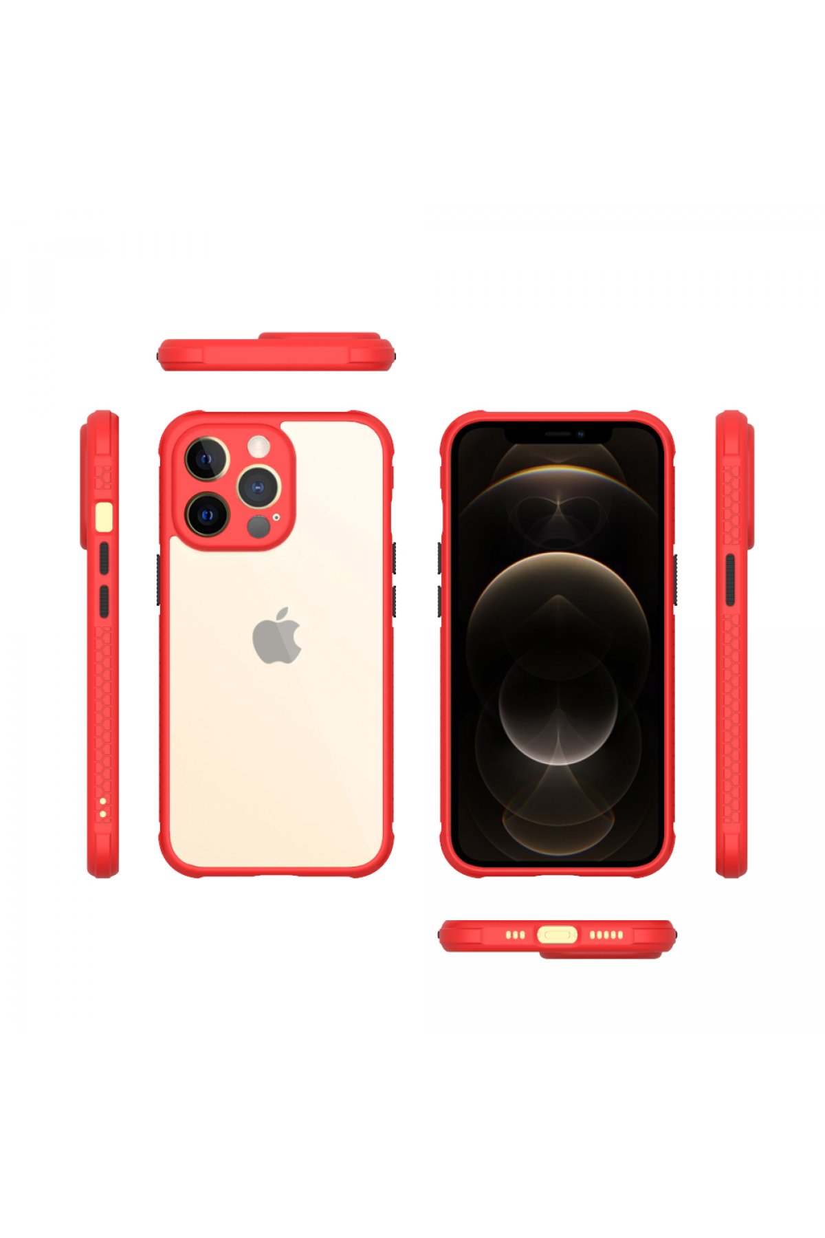 Newface iPhone 13 Pro Kılıf Optimum Silikon - Kırmızı