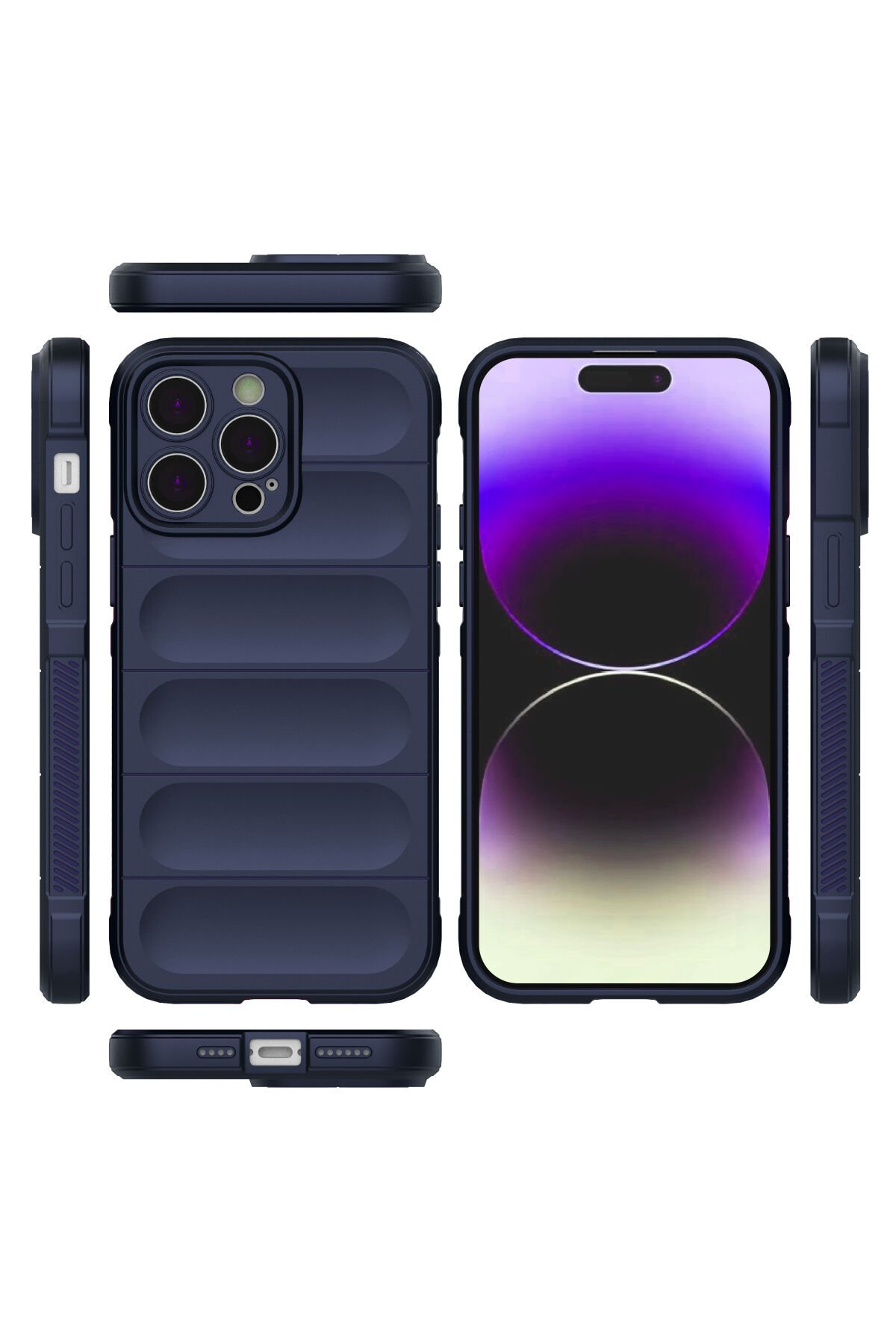 Newface iPhone 13 Pro Kılıf Joke Taşlı Silikon - Mor