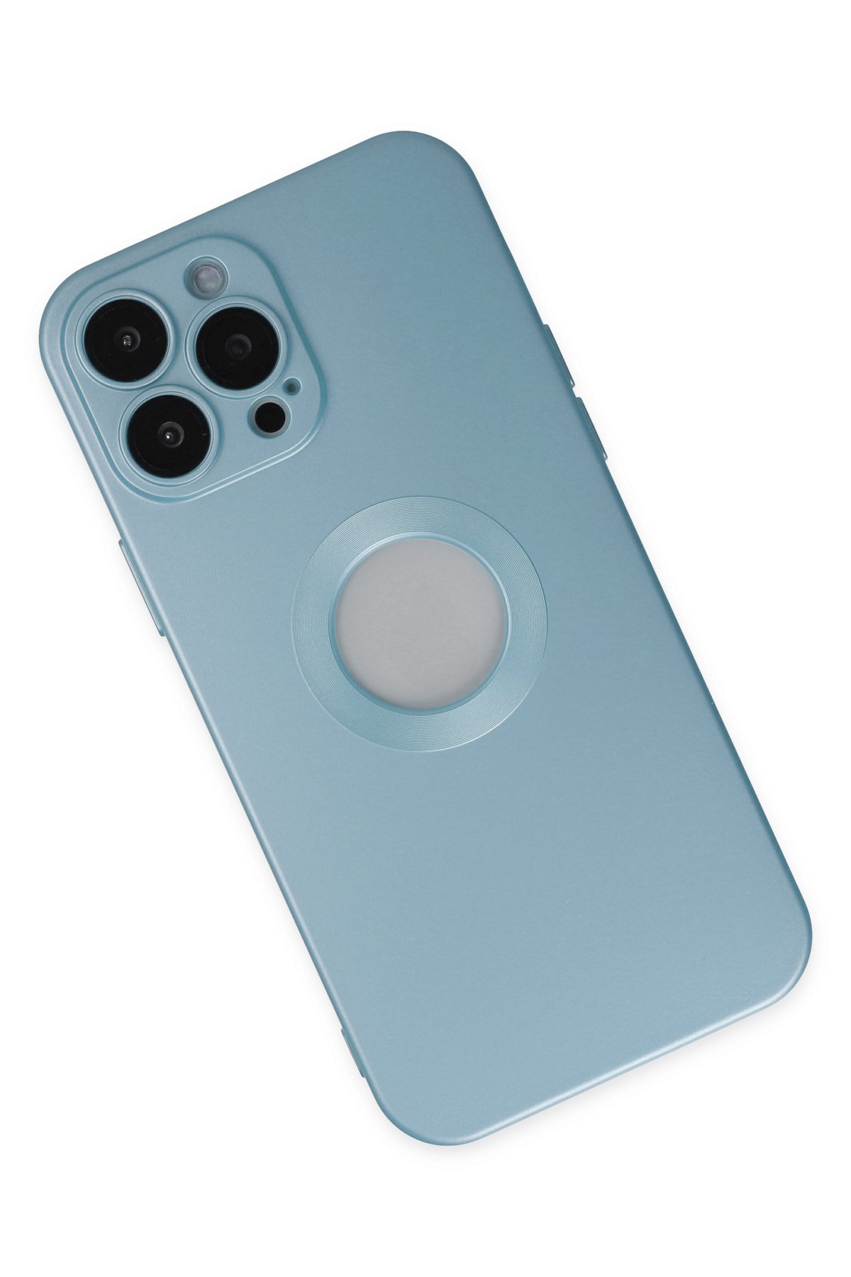 Newface iPhone 13 Pro Kılıf Nano içi Kadife Silikon - Gri