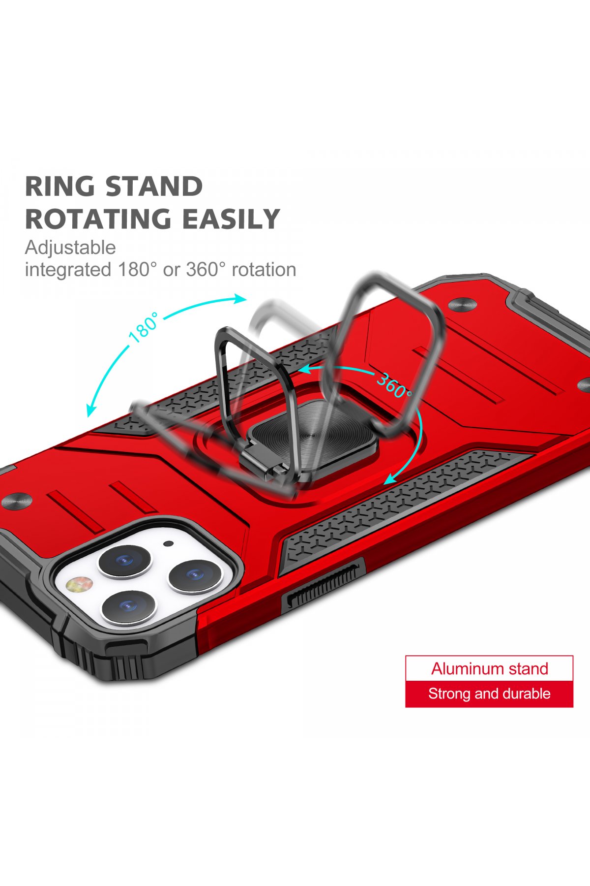 Newface iPhone 13 Pro Kılıf Pars Lens Yüzüklü Silikon - Gümüş