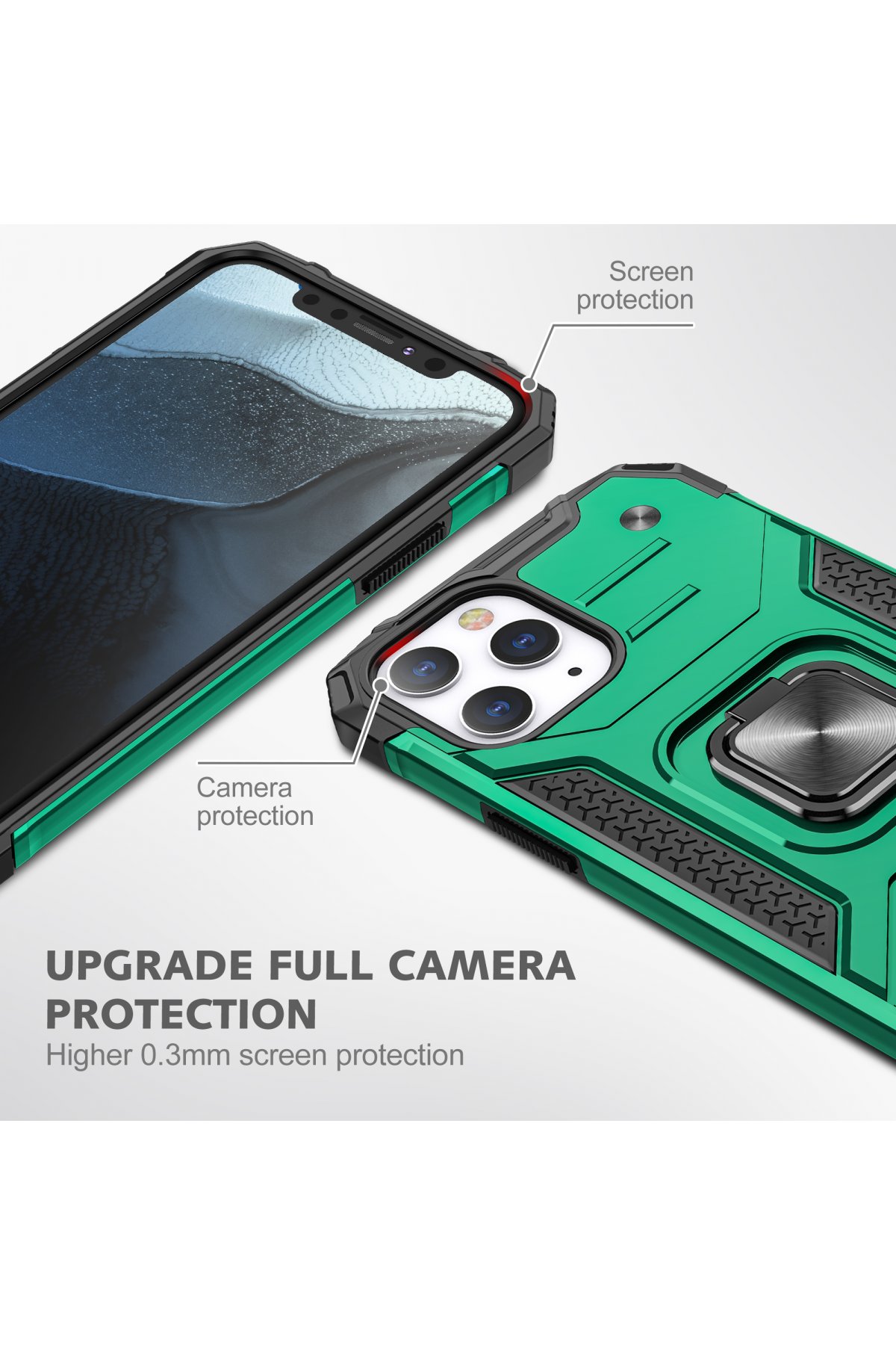 Newface iPhone 13 Pro Kılıf Mekanik Bumper Kapak - Siyah