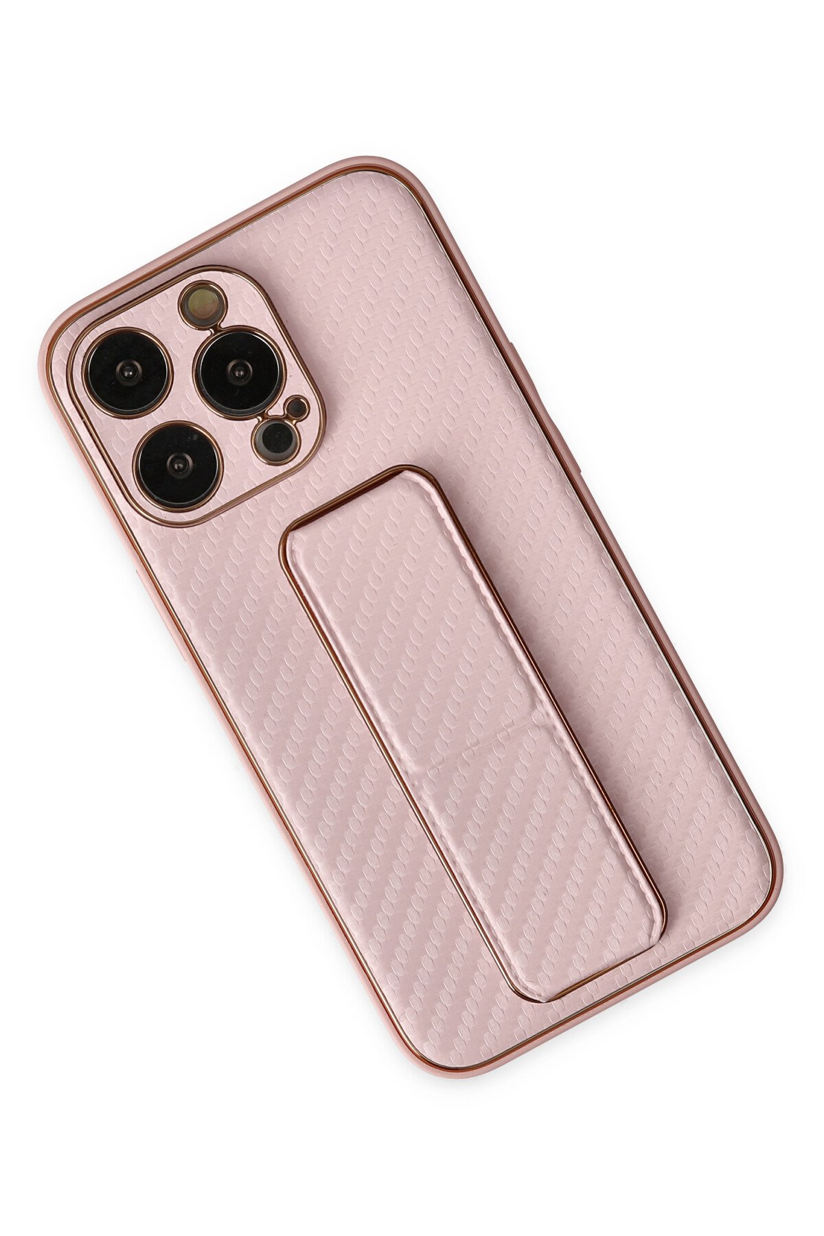 Newface iPhone 13 Pro Max Kılıf Sofya Yüzüklü Silikon Kapak - Lacivert