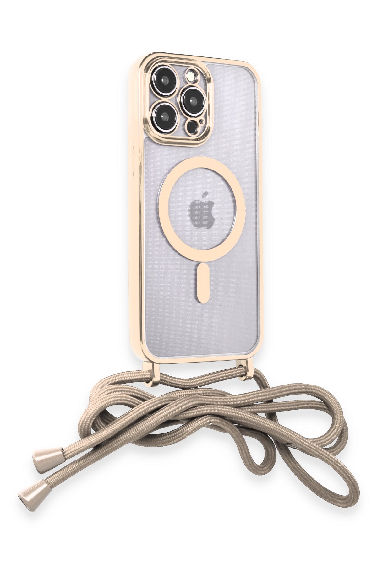 Newface iPhone 13 Pro Max Kılıf Razer Lensli Silikon - Gold