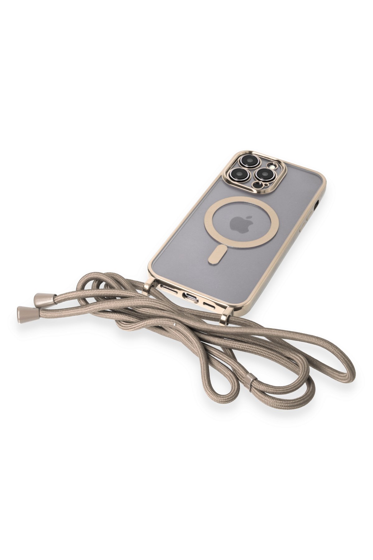 Newface iPhone 13 Pro Max Kılıf Razer Lensli Silikon - Gold