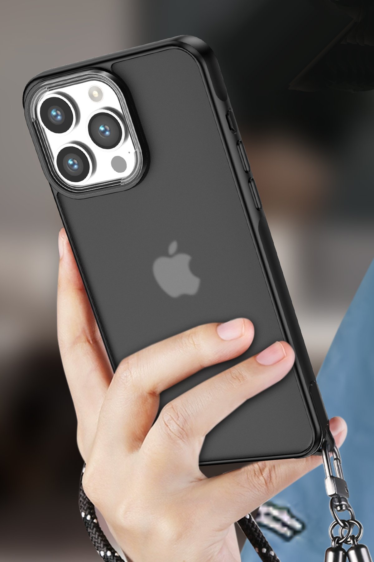Newface iPhone 13 Pro Max Kılıf Palm Buzlu Kamera Sürgülü Silikon - Turkuaz