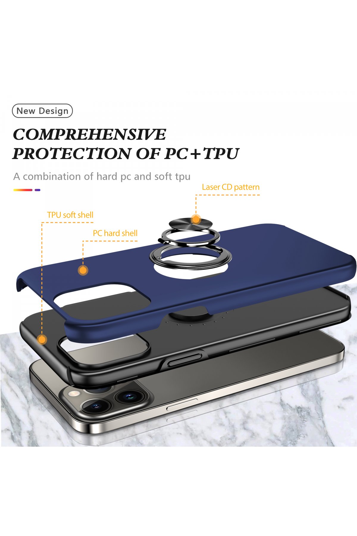 Newface iPhone 13 Pro Max Kılıf Palm Buzlu Kamera Sürgülü Silikon - Lila